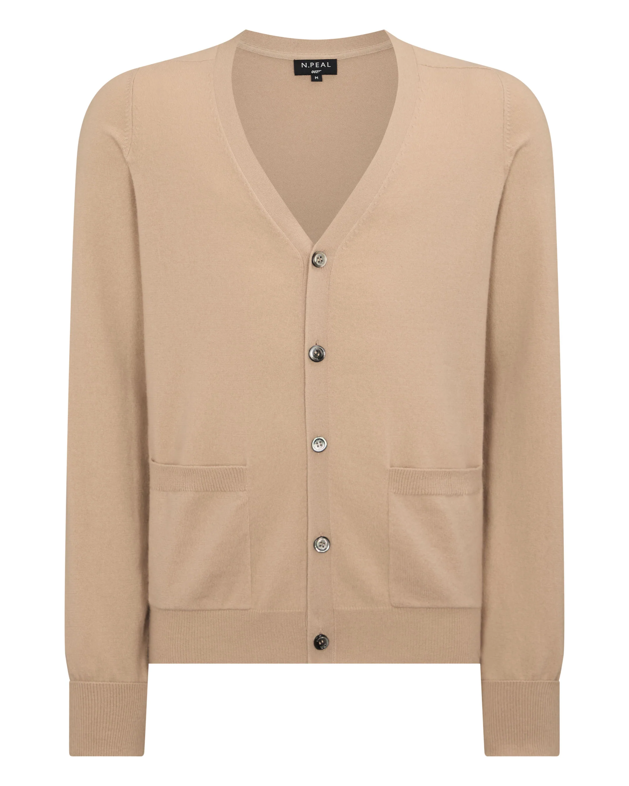 007 Goldfinger V Neck Cardigan Camel Brown - Image 2