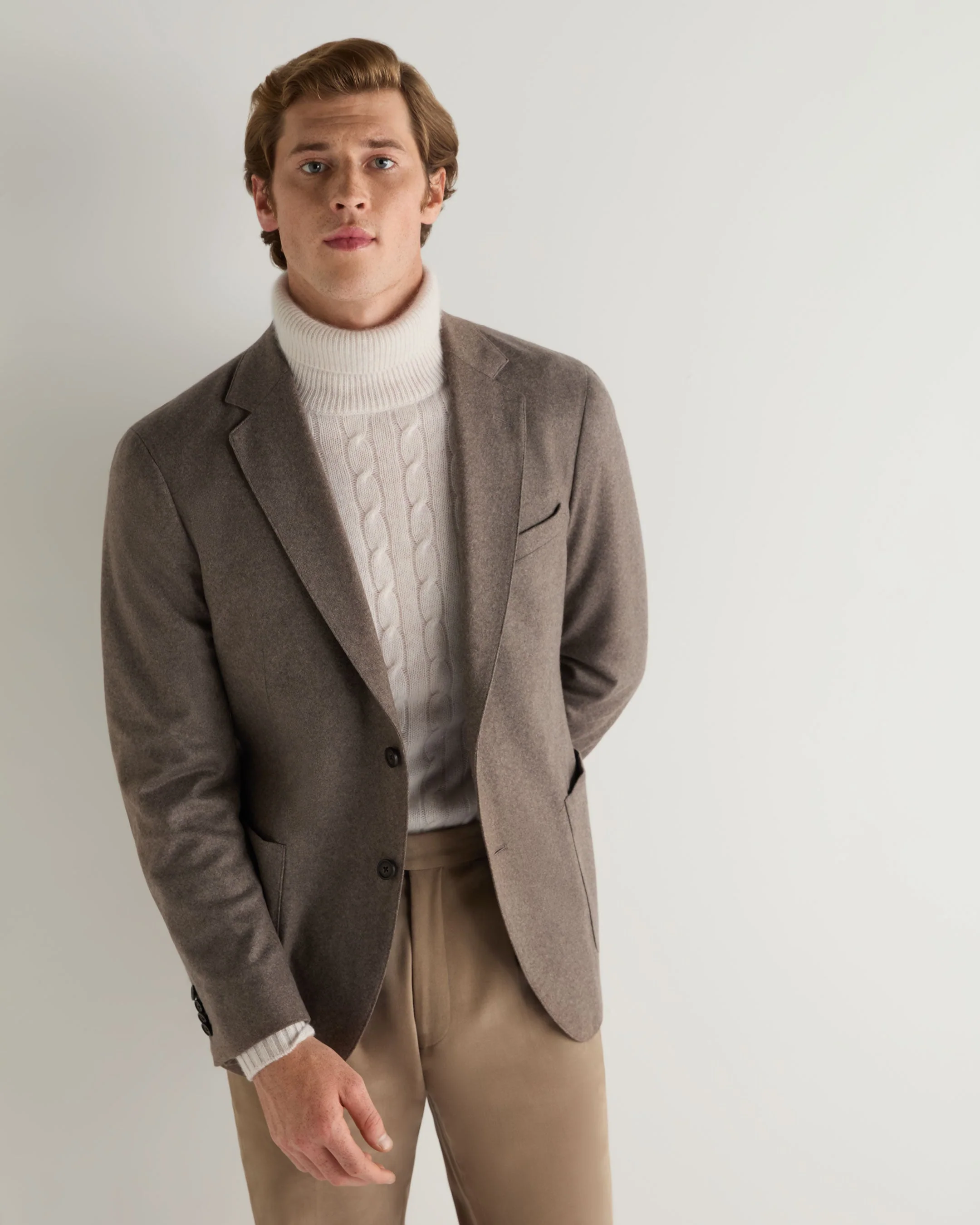 007 Ultra Soft Jacket Taupe Brown - Image 7