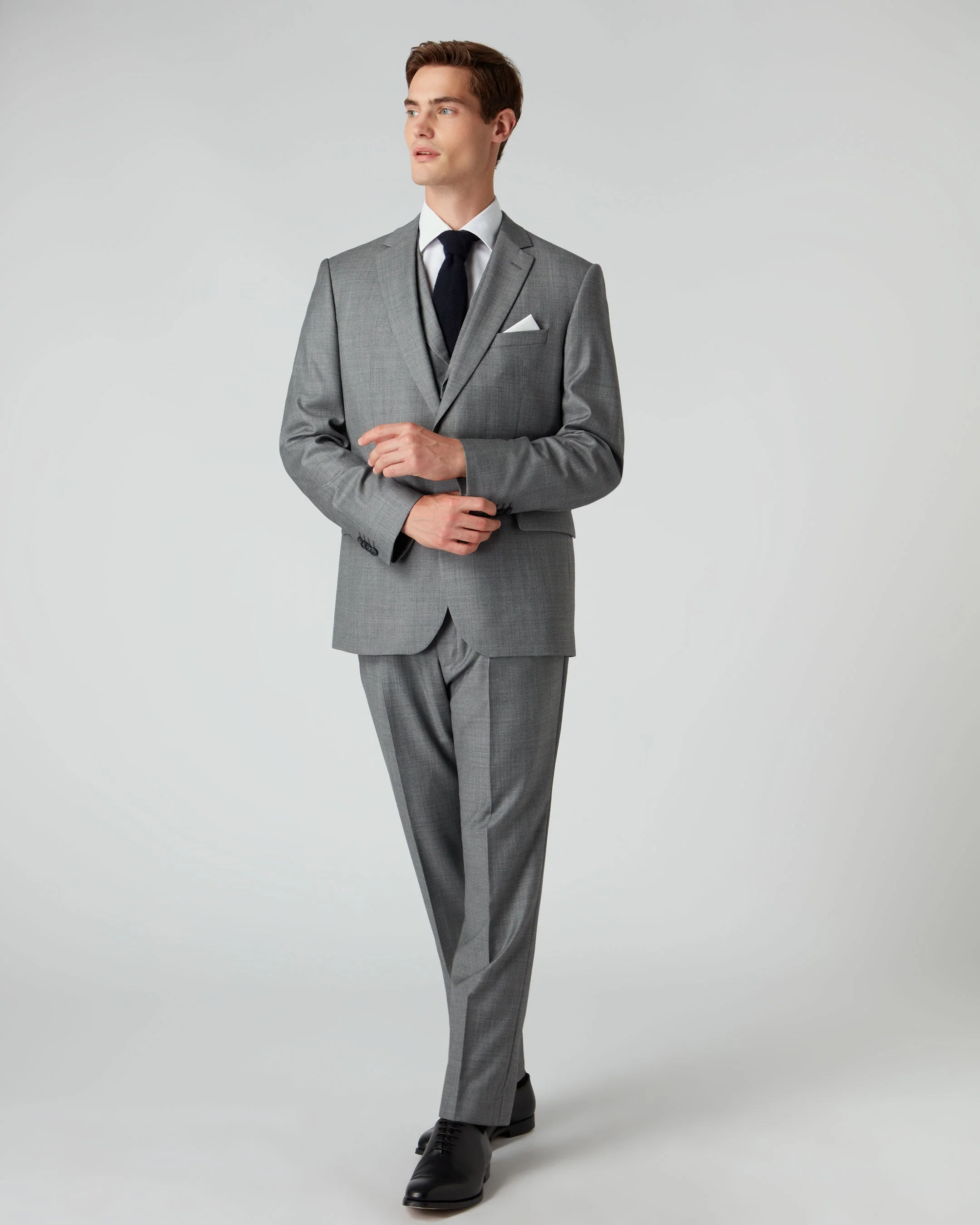 007 Woven 3 Piece Suit Grey - Image 4
