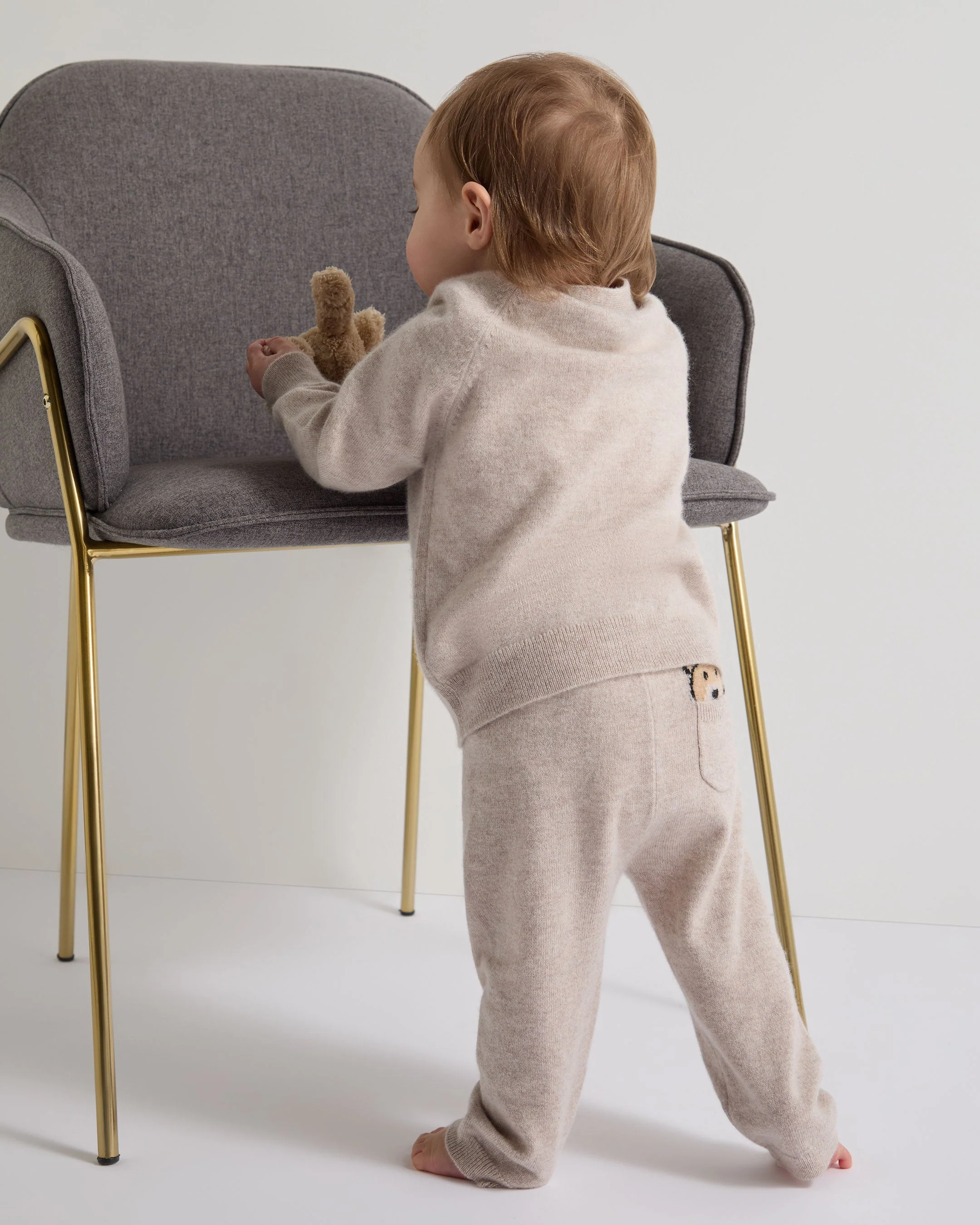 Bear Pocket Cashmere Leggings Light Oatmeal Brown - Image 5
