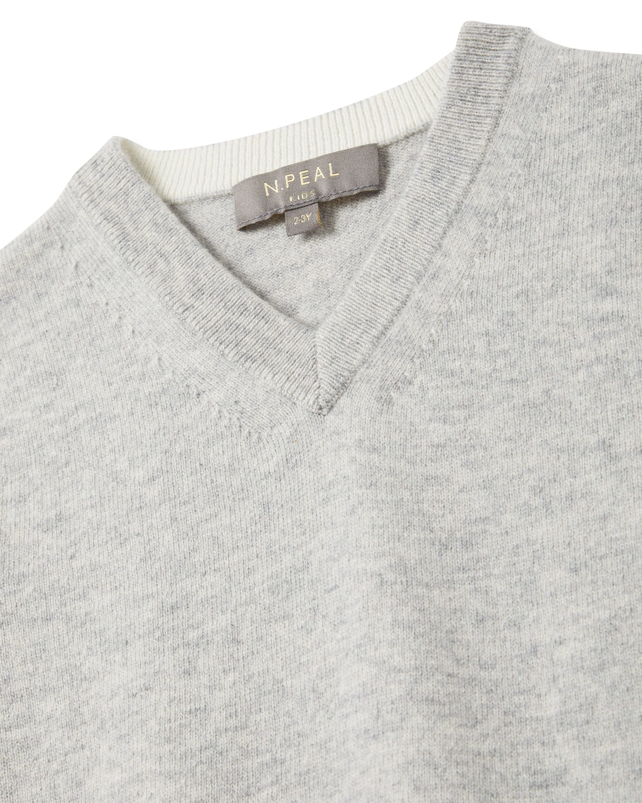 Boys Cashmere Slipover Fumo Grey - Image 3