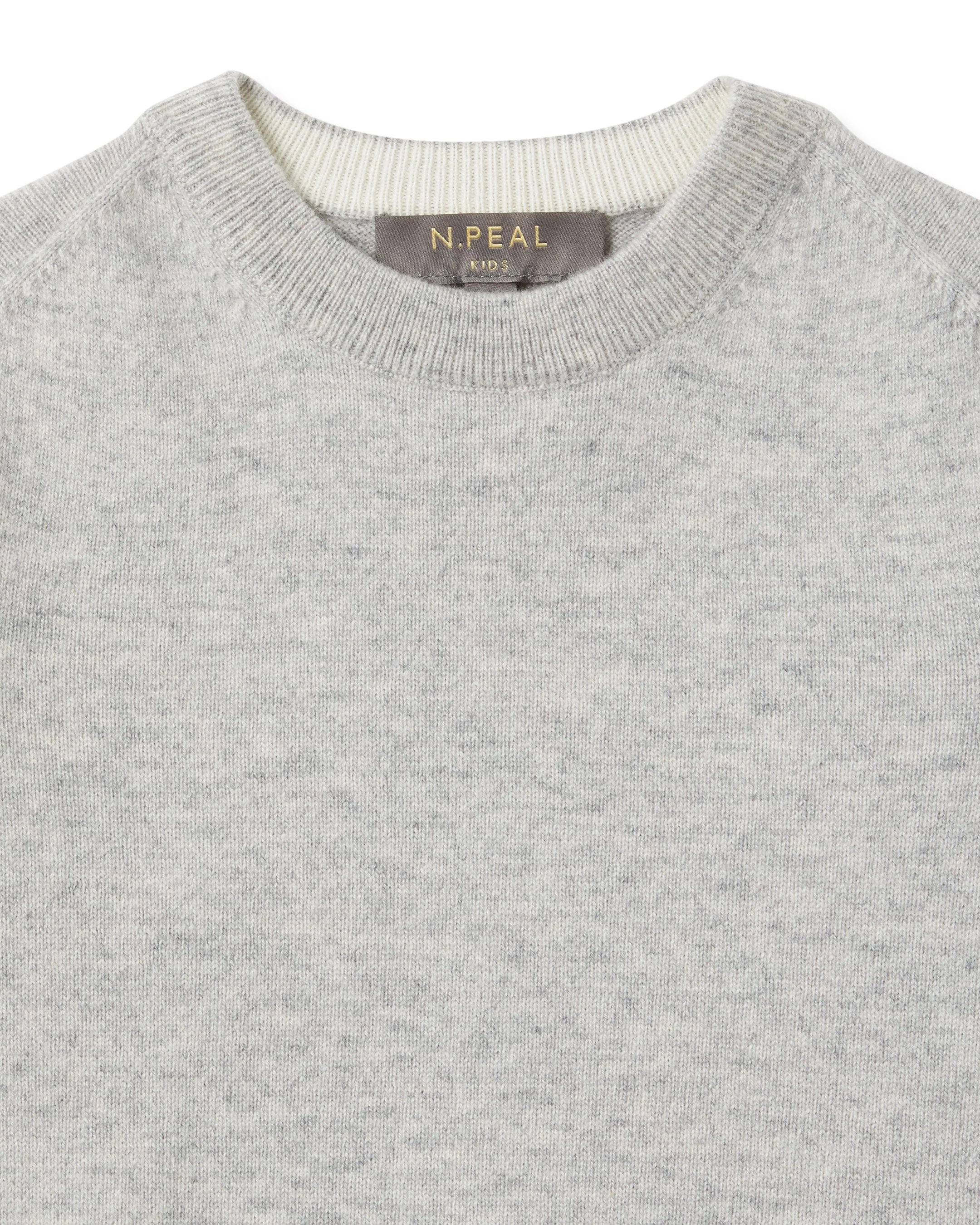 Boys Round Neck Cashmere Sweater Fumo Grey - Image 3