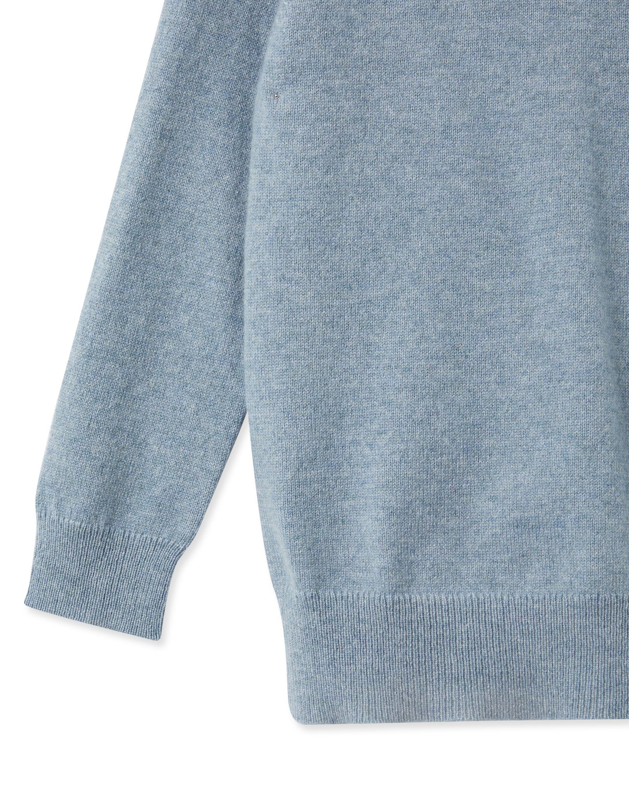 Boys Round Neck Cashmere Sweater Heather Blue - Image 4