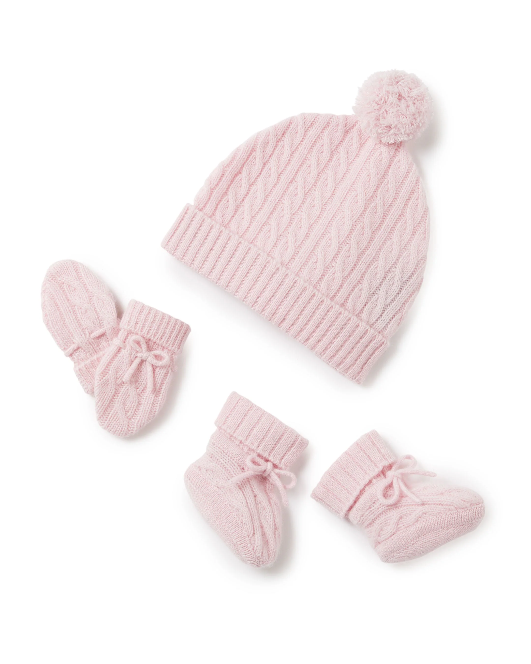 Cable Cashmere Booties Pale Pink - Image 3