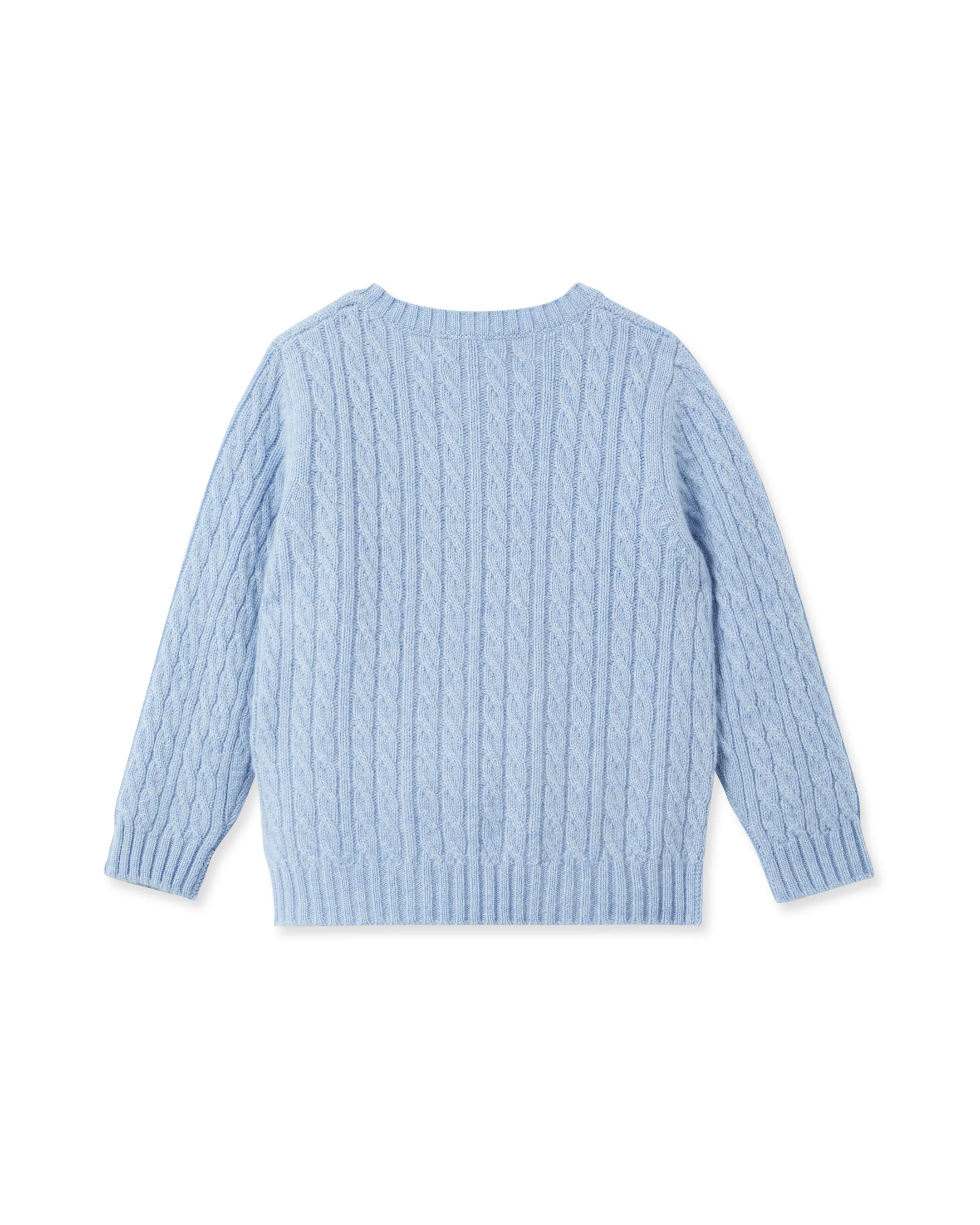 Cashmere Cable Cardigan Cornflower Blue - Image 7