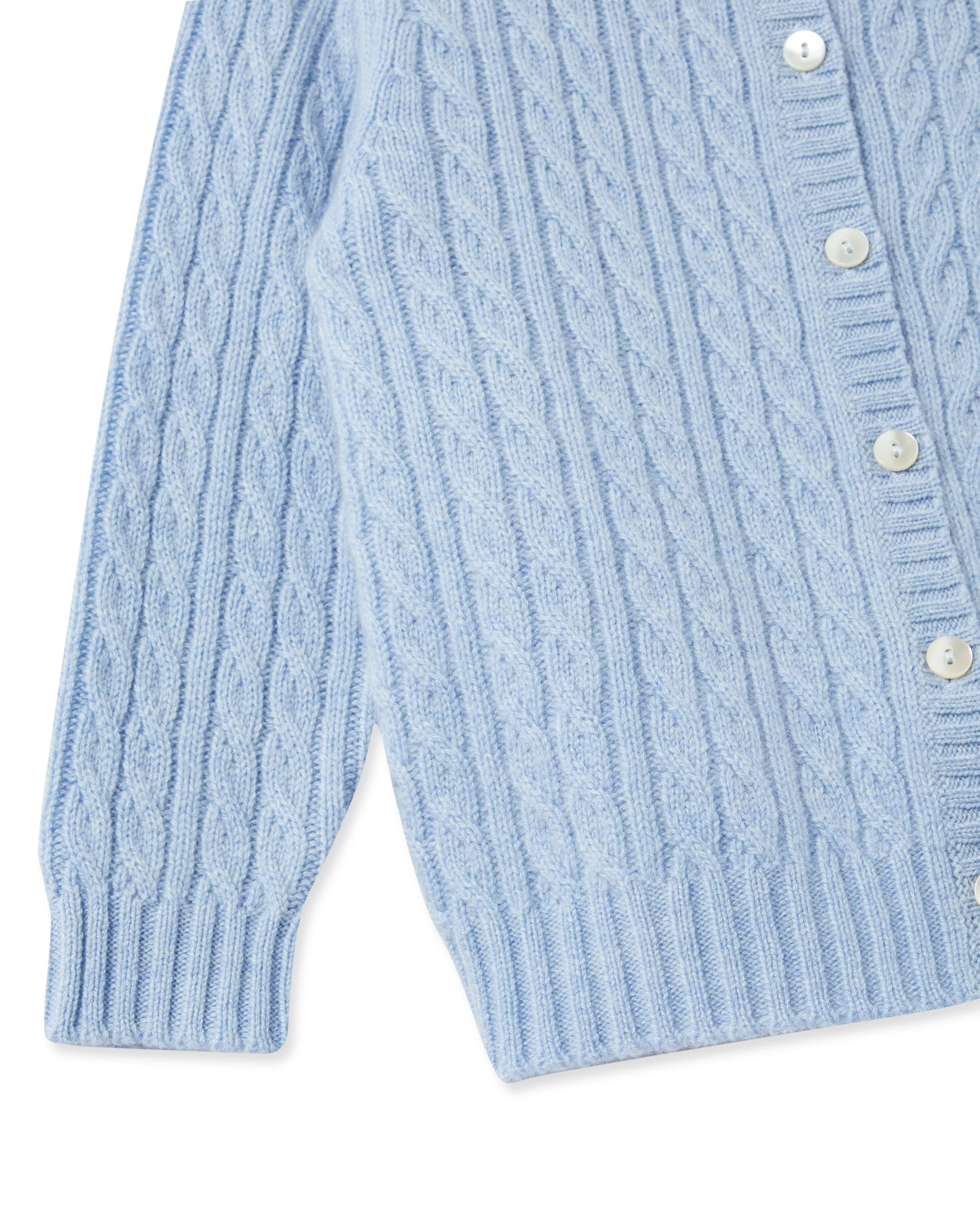 Cashmere Cable Cardigan Cornflower Blue - Image 9