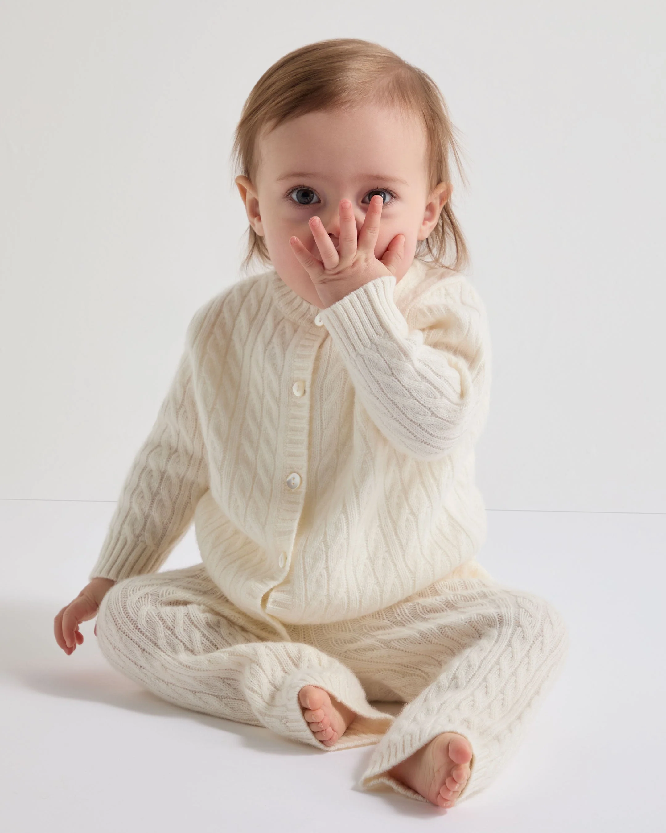 Cashmere Cable Cardigan New Ivory White - Image 5