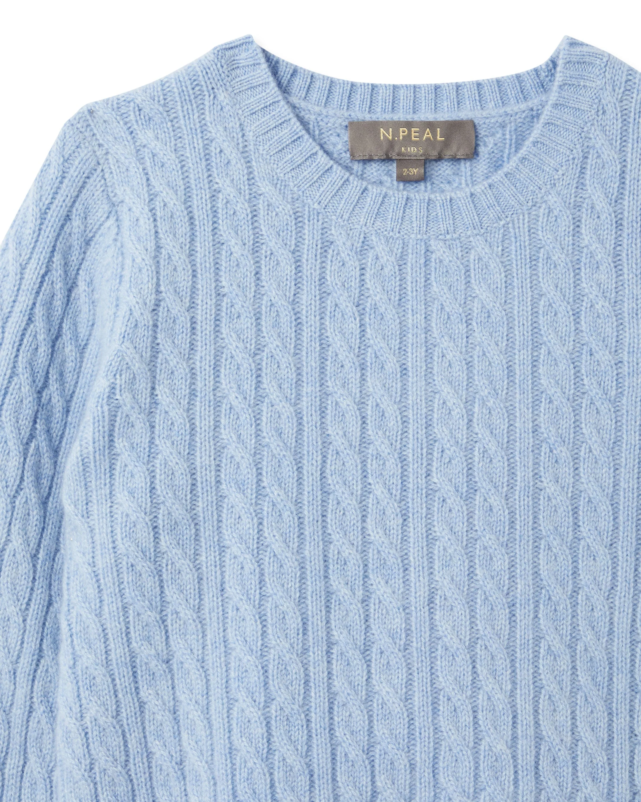 Cable Cashmere Sweater Cornflower Blue - Image 3