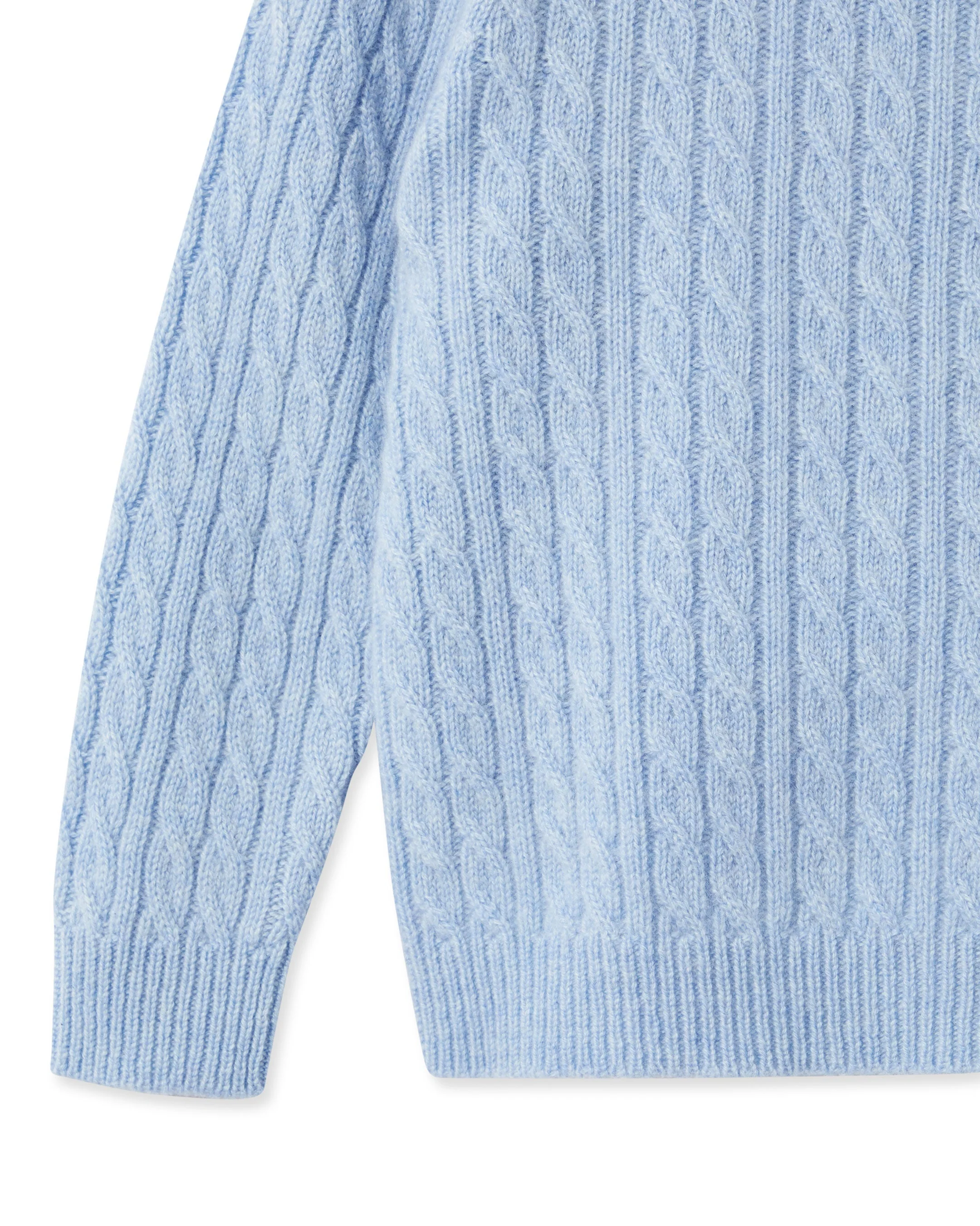 Cable Cashmere Sweater Cornflower Blue - Image 4