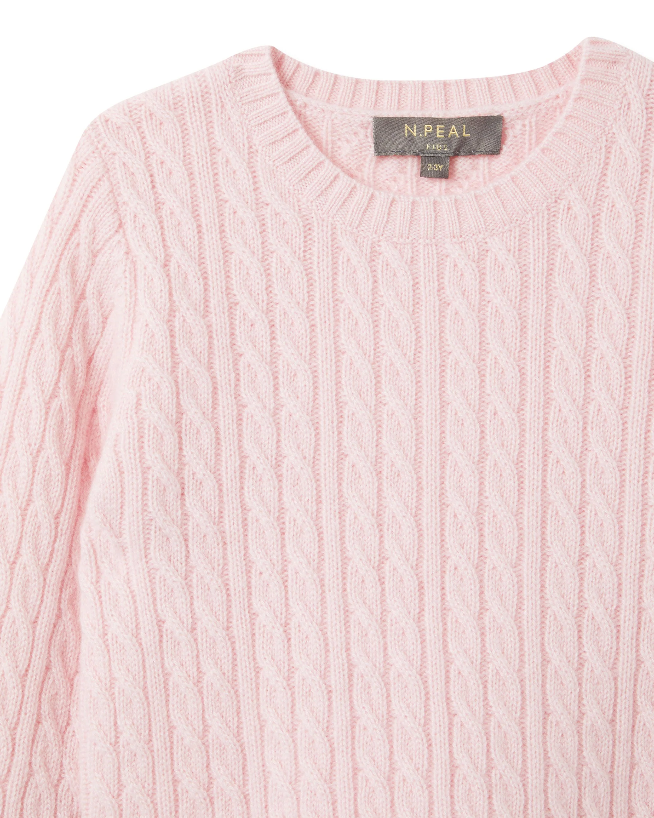 Cable Cashmere Sweater Pale Pink - Image 3
