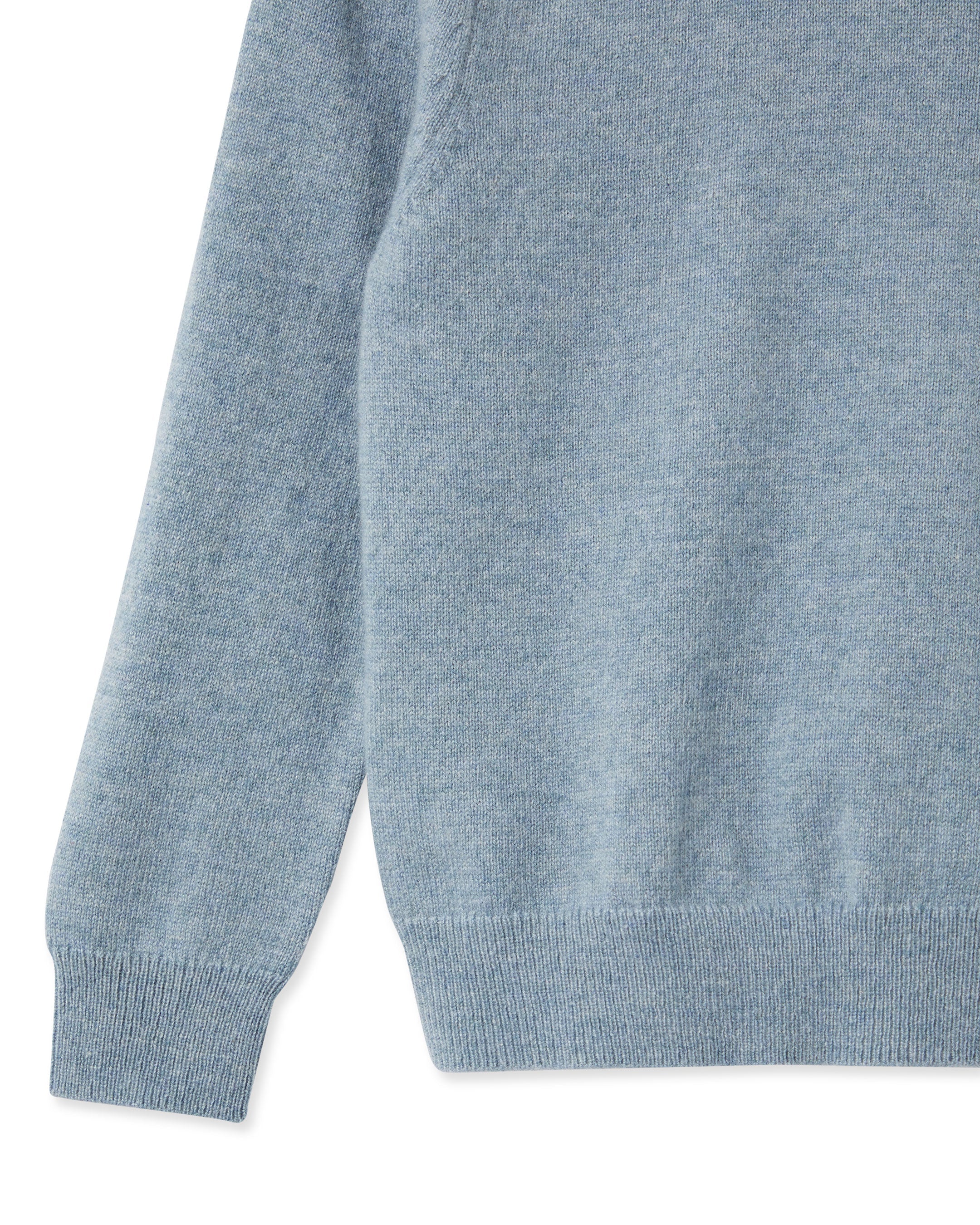 Girls Round Neck Cashmere Sweater Heather Blue - Image 4