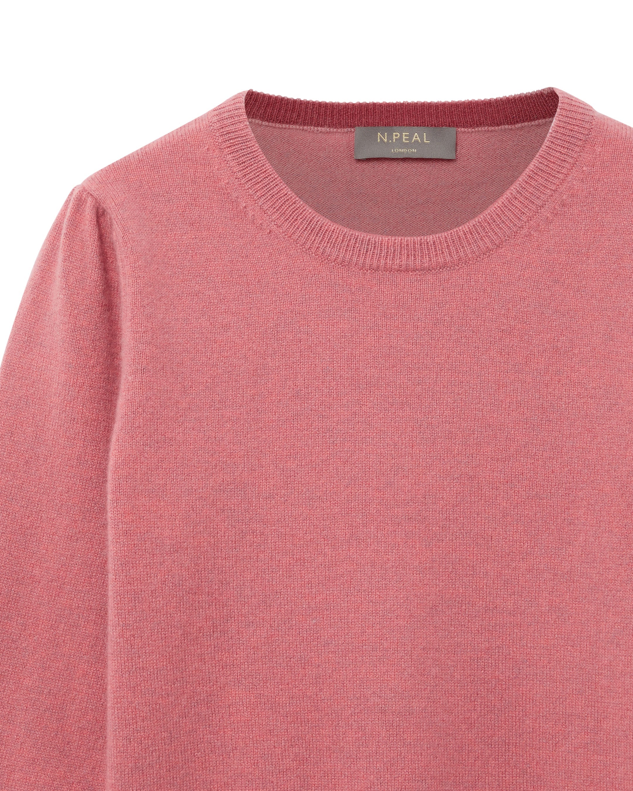 Girls Round Neck Cashmere Sweater Heather Pink - Image 3