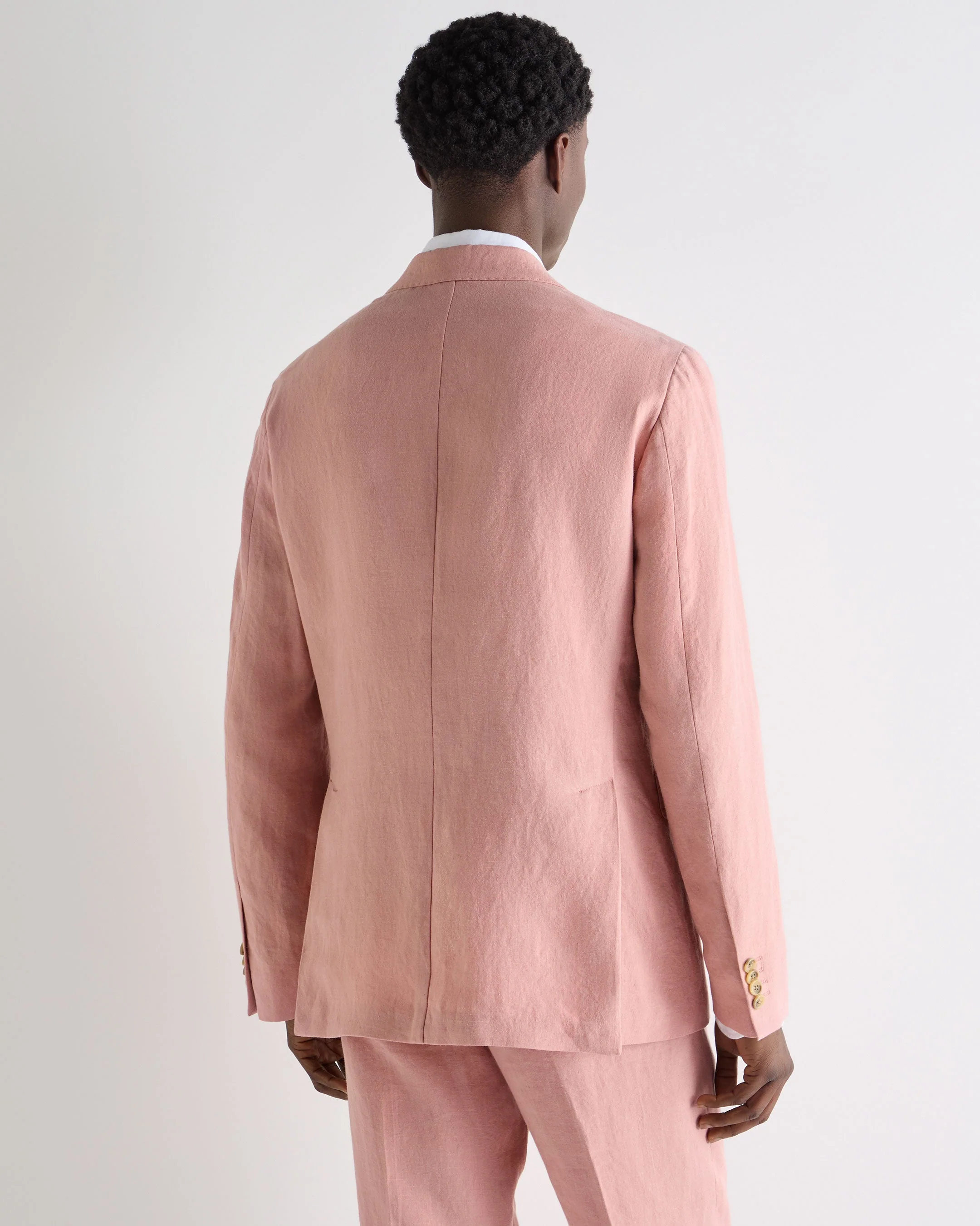 Men's Amalfi Linen Jacket Pink - Image 4