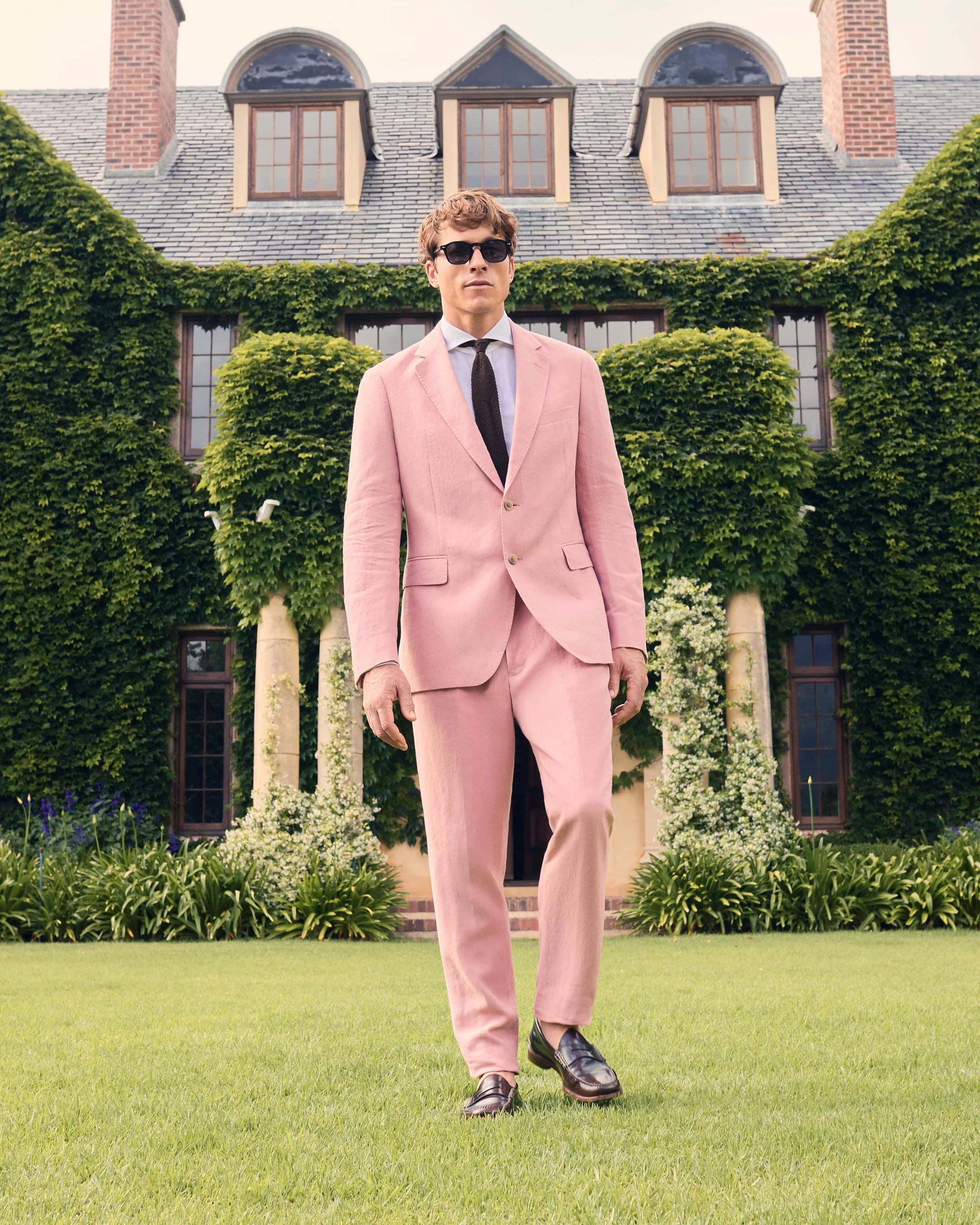 Men's Amalfi Linen Jacket Pink - Image 7