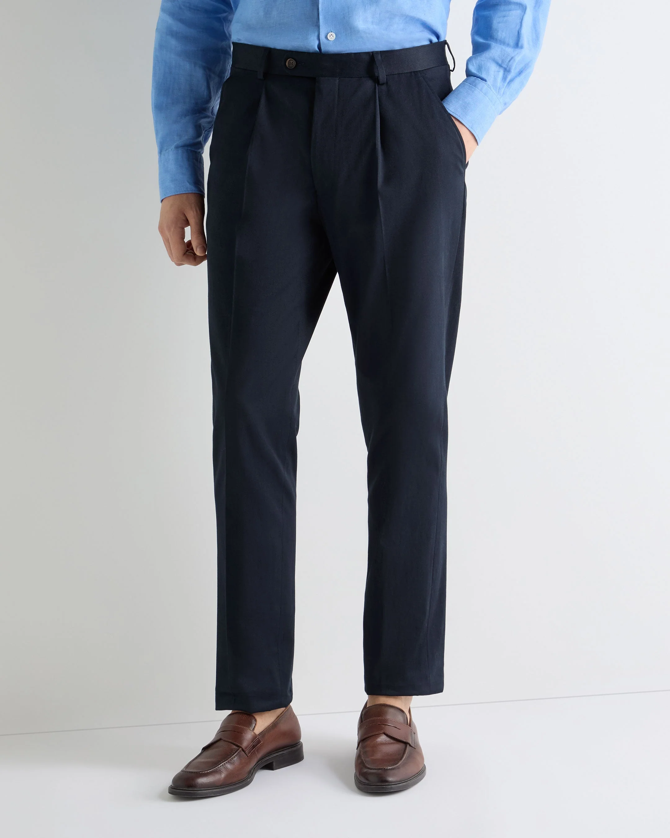 Men's Atrani Cotton Trousers Navy Blue