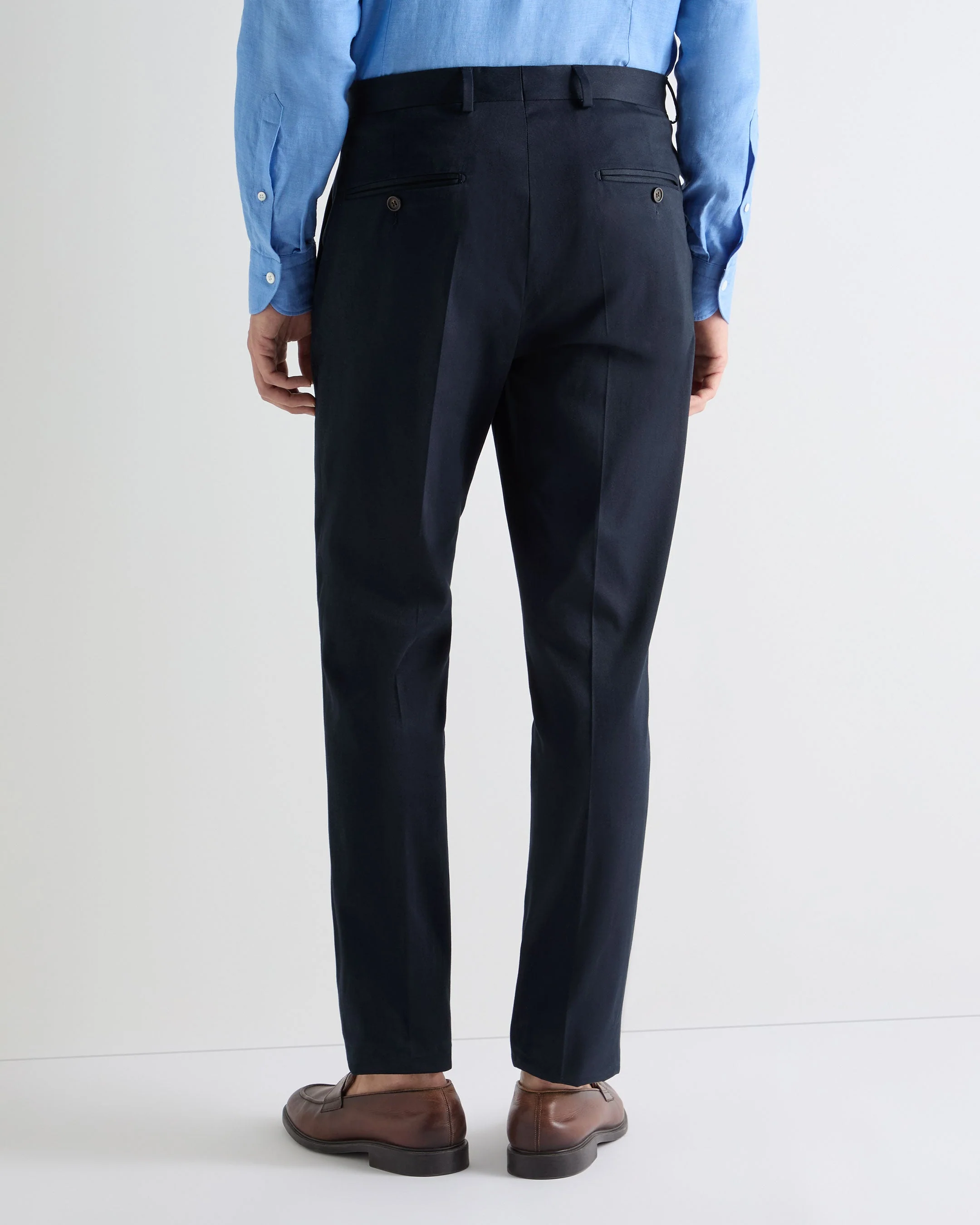 Men's Atrani Cotton Trousers Navy Blue - Image 4