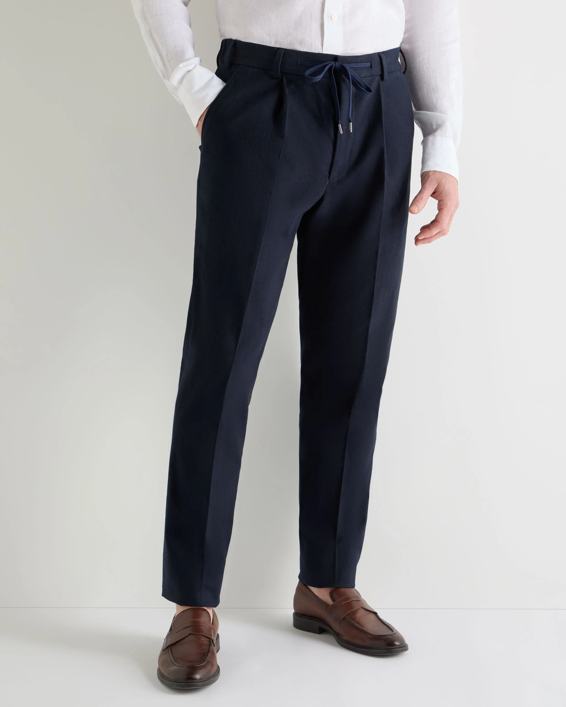 Men's Atrani Drawstring Cotton Pants Navy Blue