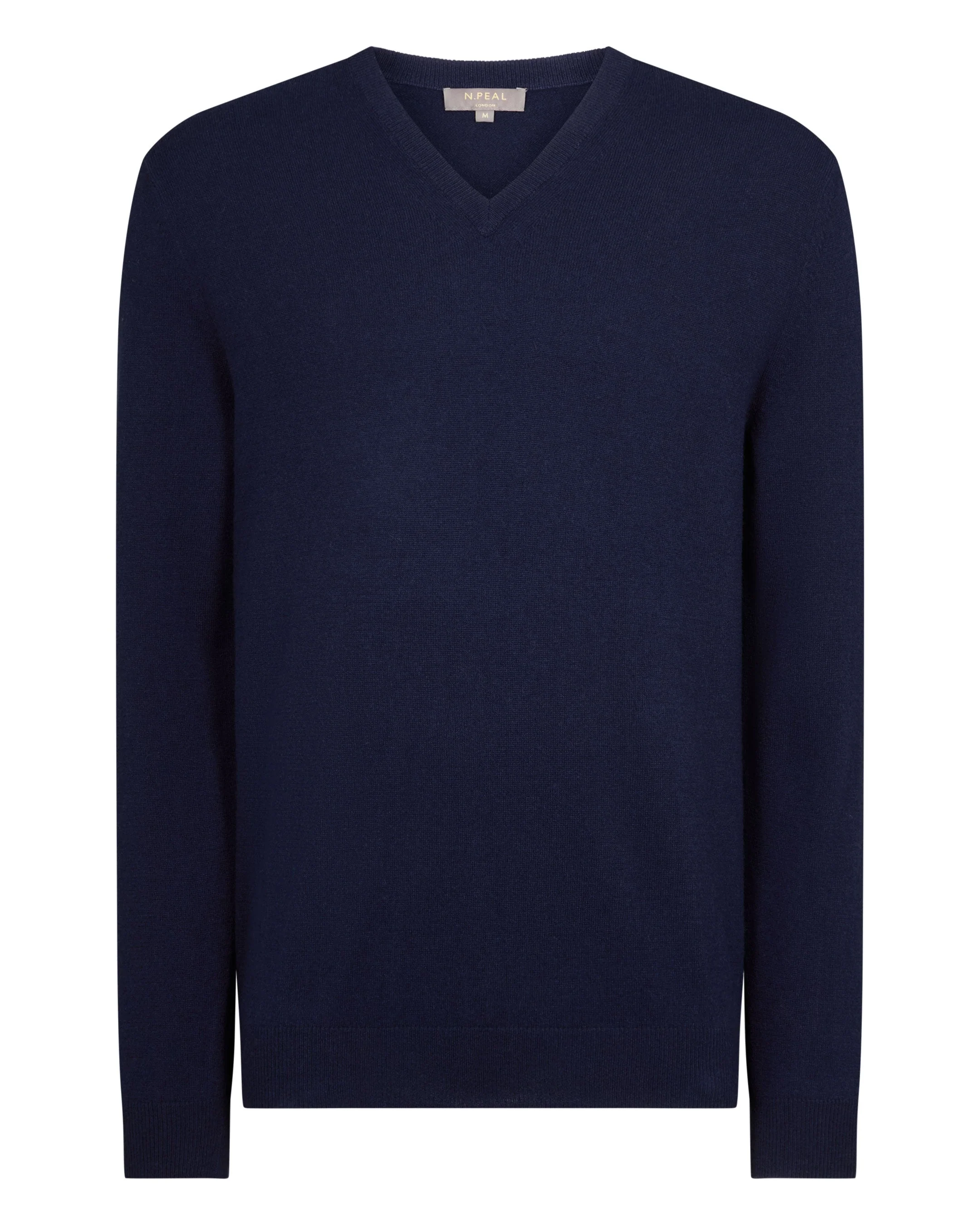 Men's Burlington V Neck Cashmere Sweater Deep French Blue - Image 2