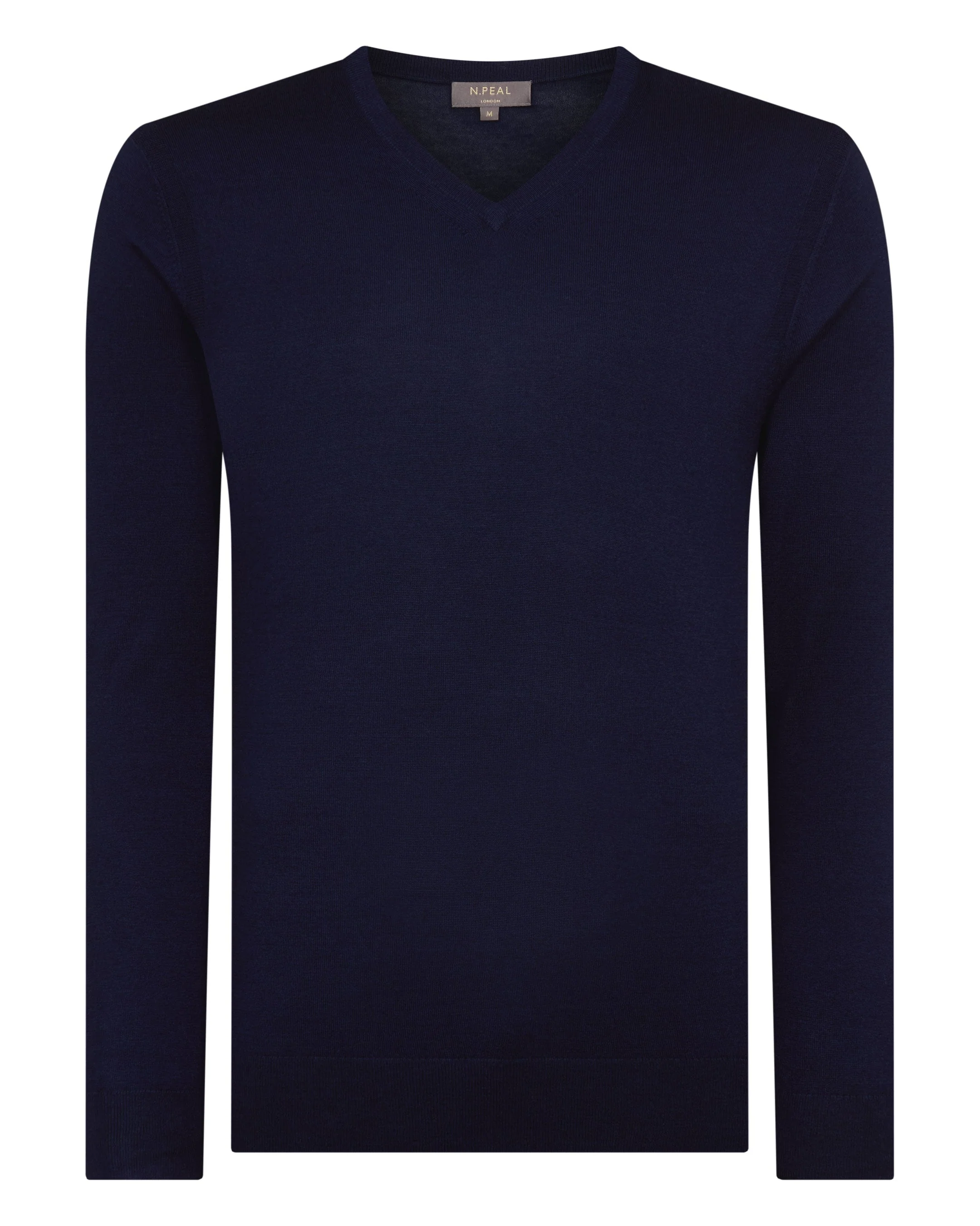 Men's Conduit Fine Gauge Cashmere V Neck Sweater Summer Navy Blue - Image 2