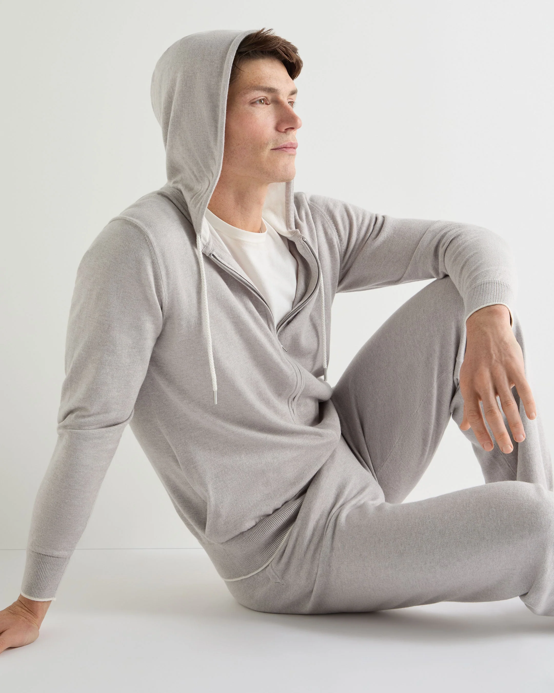 Men's Cotton Blend Hoodie Fumo Grey