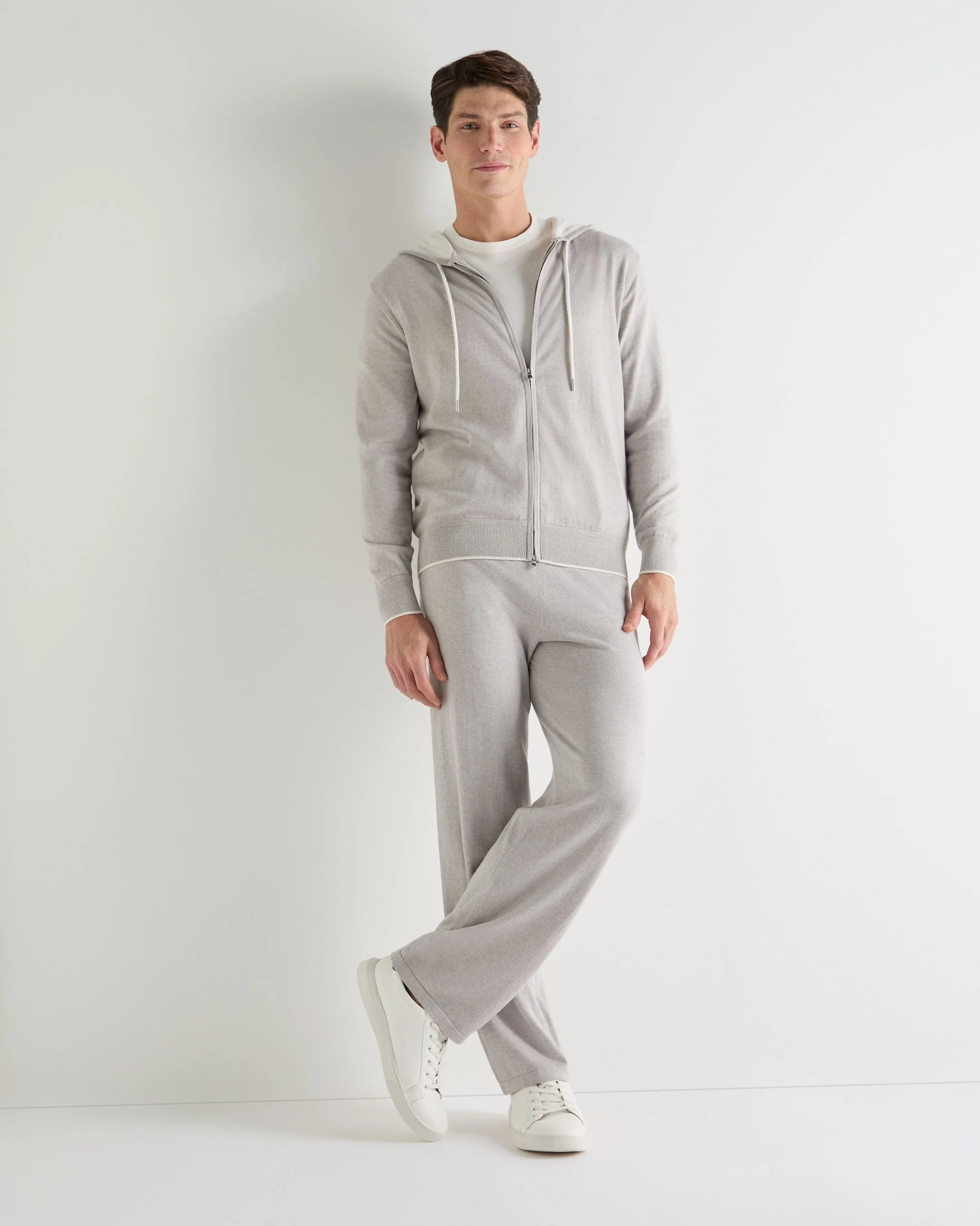 Men's Cotton Blend Hoodie Fumo Grey - Image 3