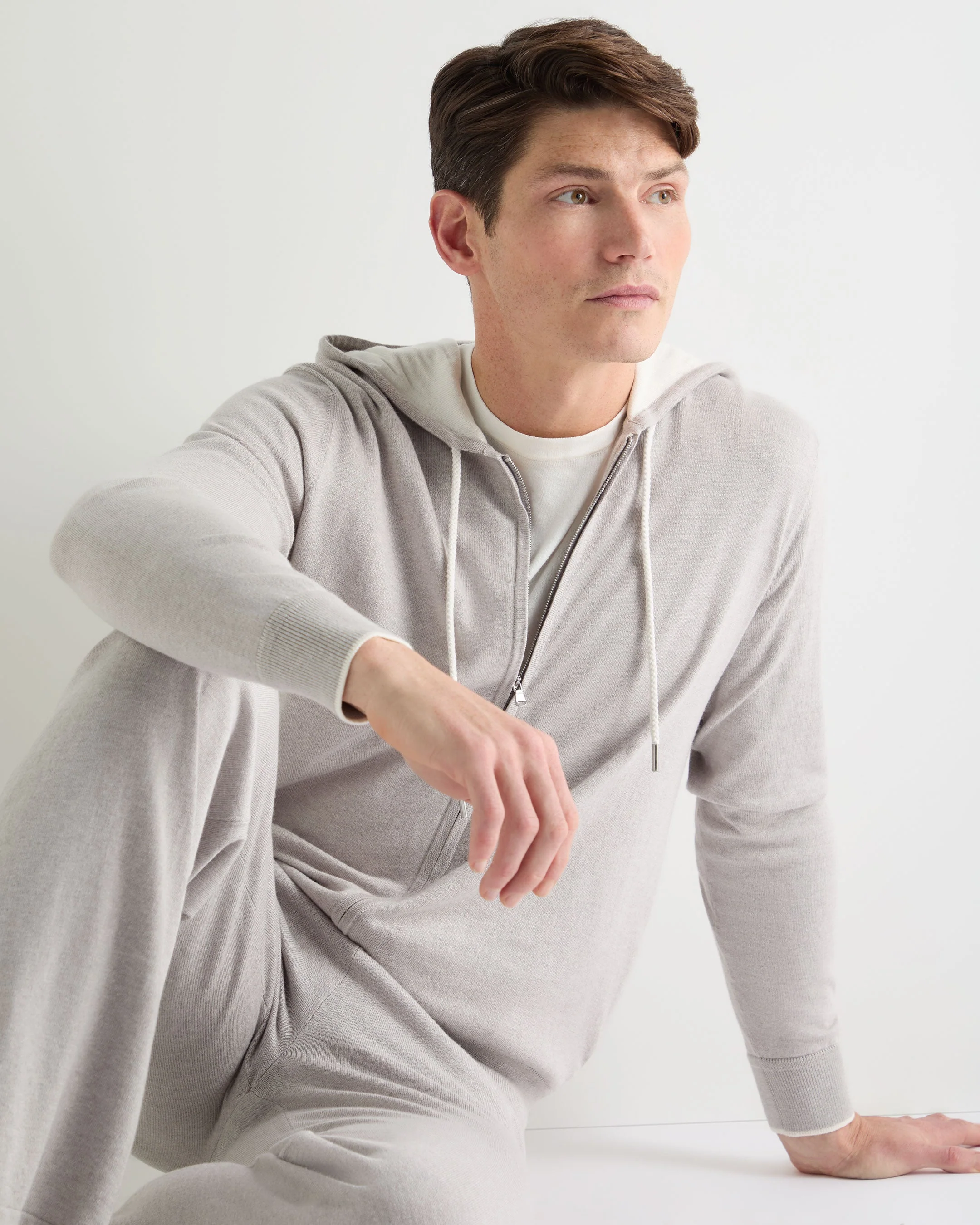 Men's Cotton Blend Hoodie Fumo Grey - Image 5