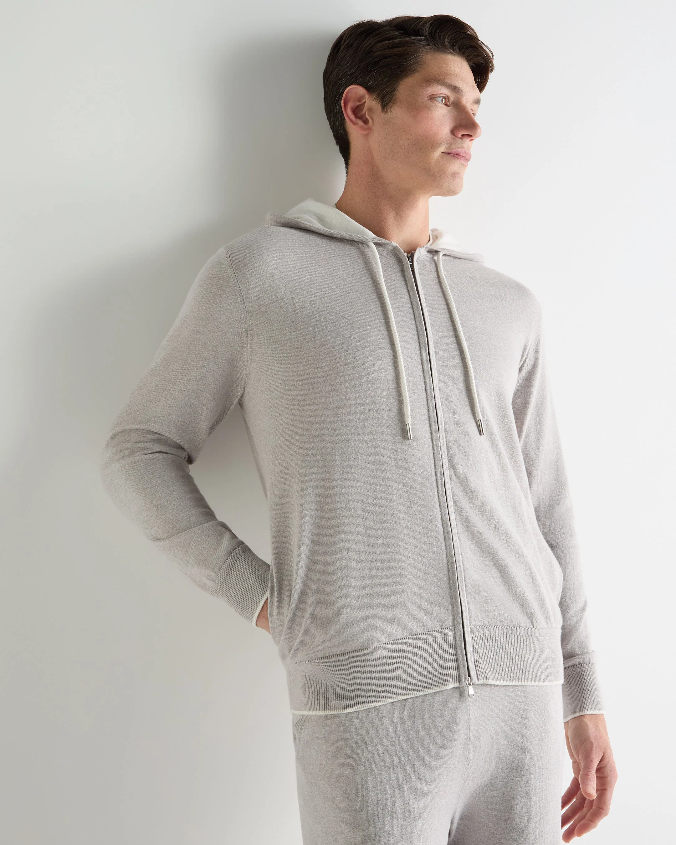 Men's Cotton Blend Hoodie Fumo Grey - Image 6