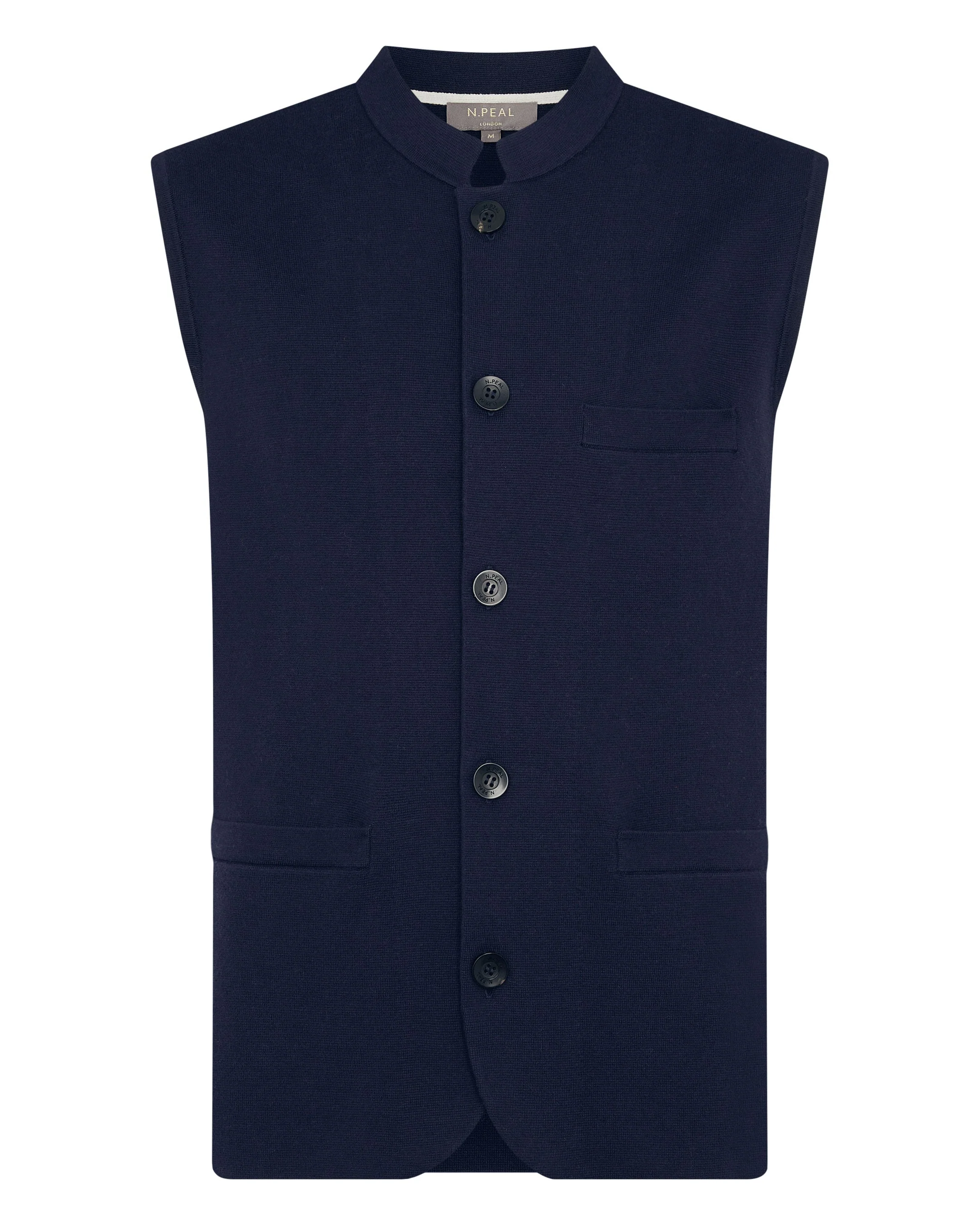 Men's Penzance Cotton Cashmere Gilet Navy Blue - Image 2