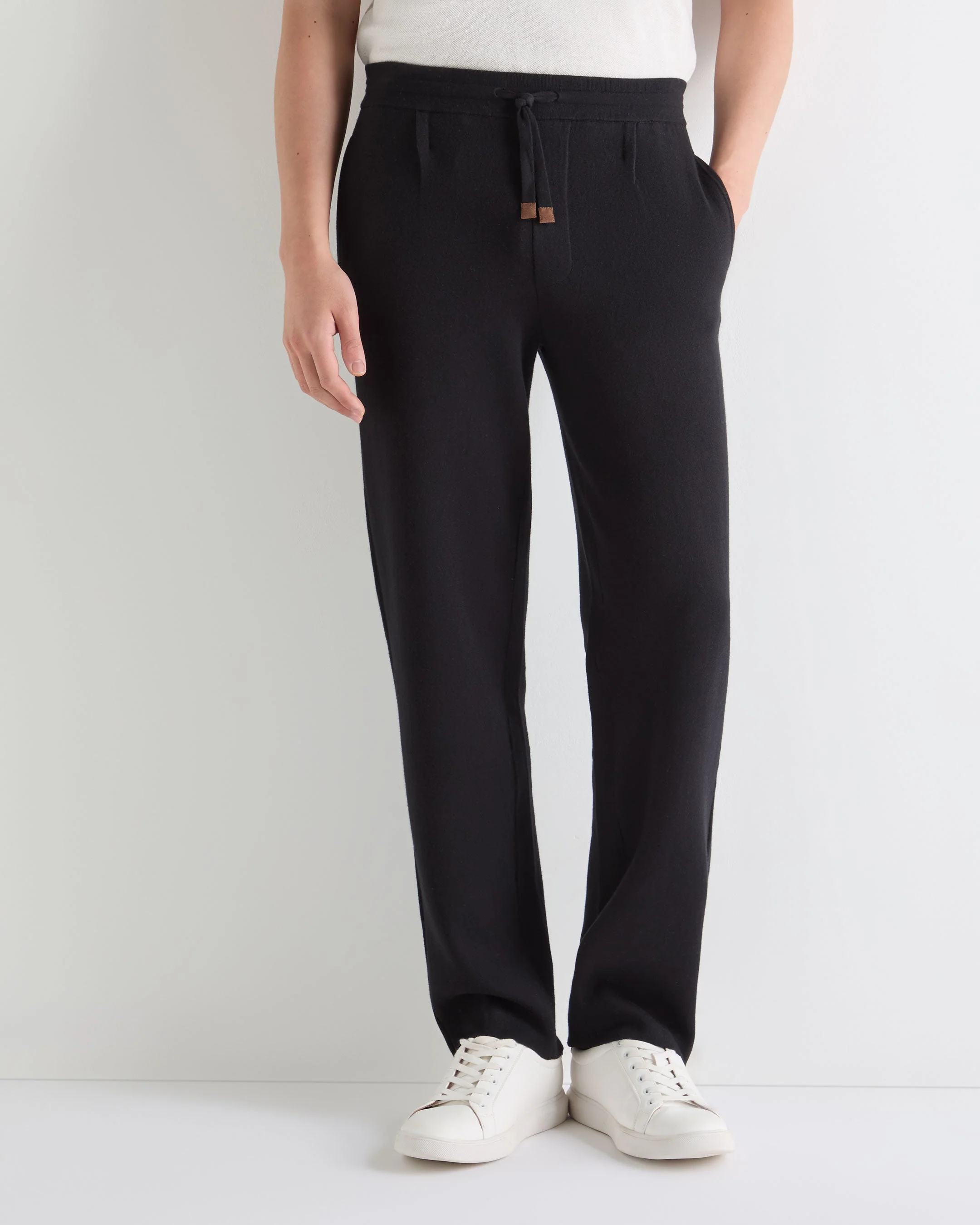 Men's Double Face Cotton Blend Pants Black