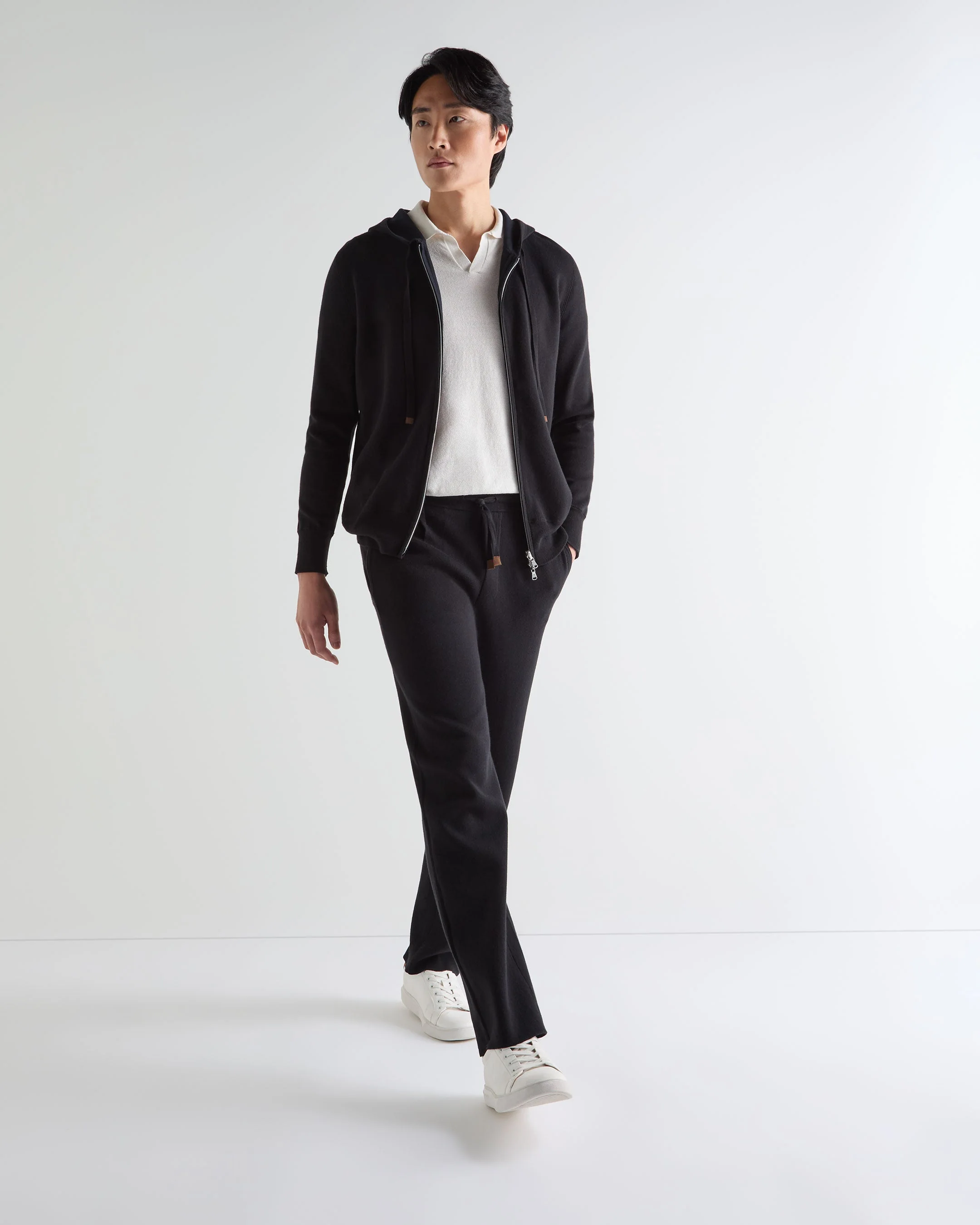 Men's Double Face Cotton Blend Pants Black - Image 3