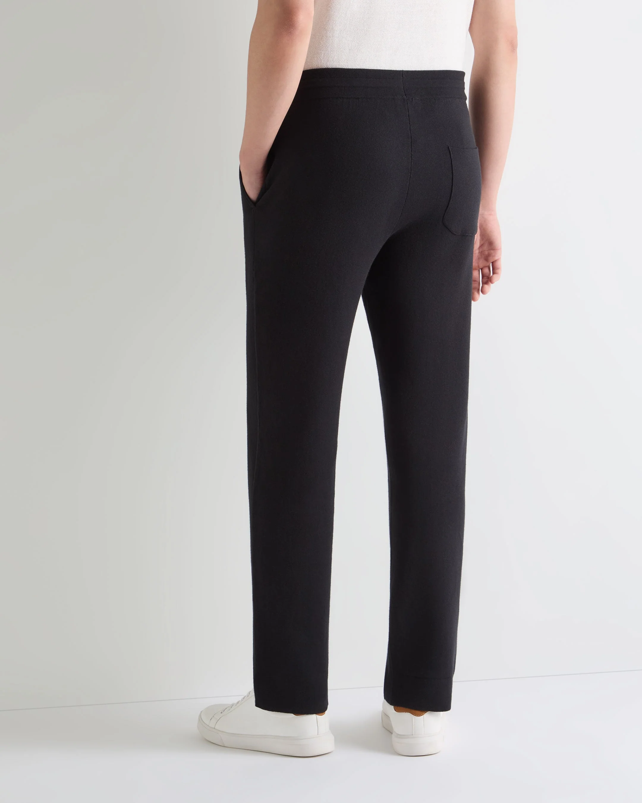 Men's Double Face Cotton Blend Pants Black - Image 4