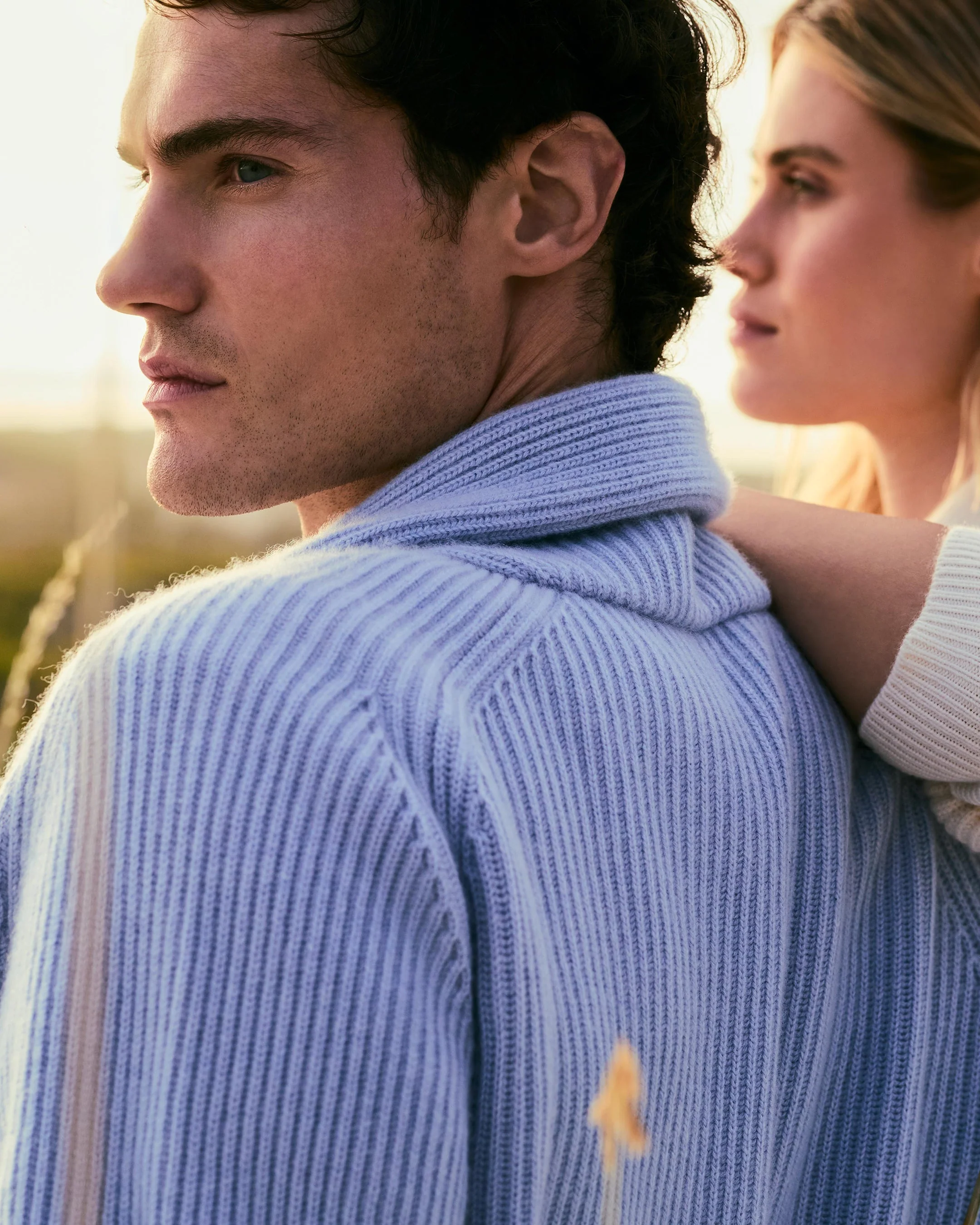 Men's Kensington Cashmere Cardigan Sea Mist Blue - Image 7