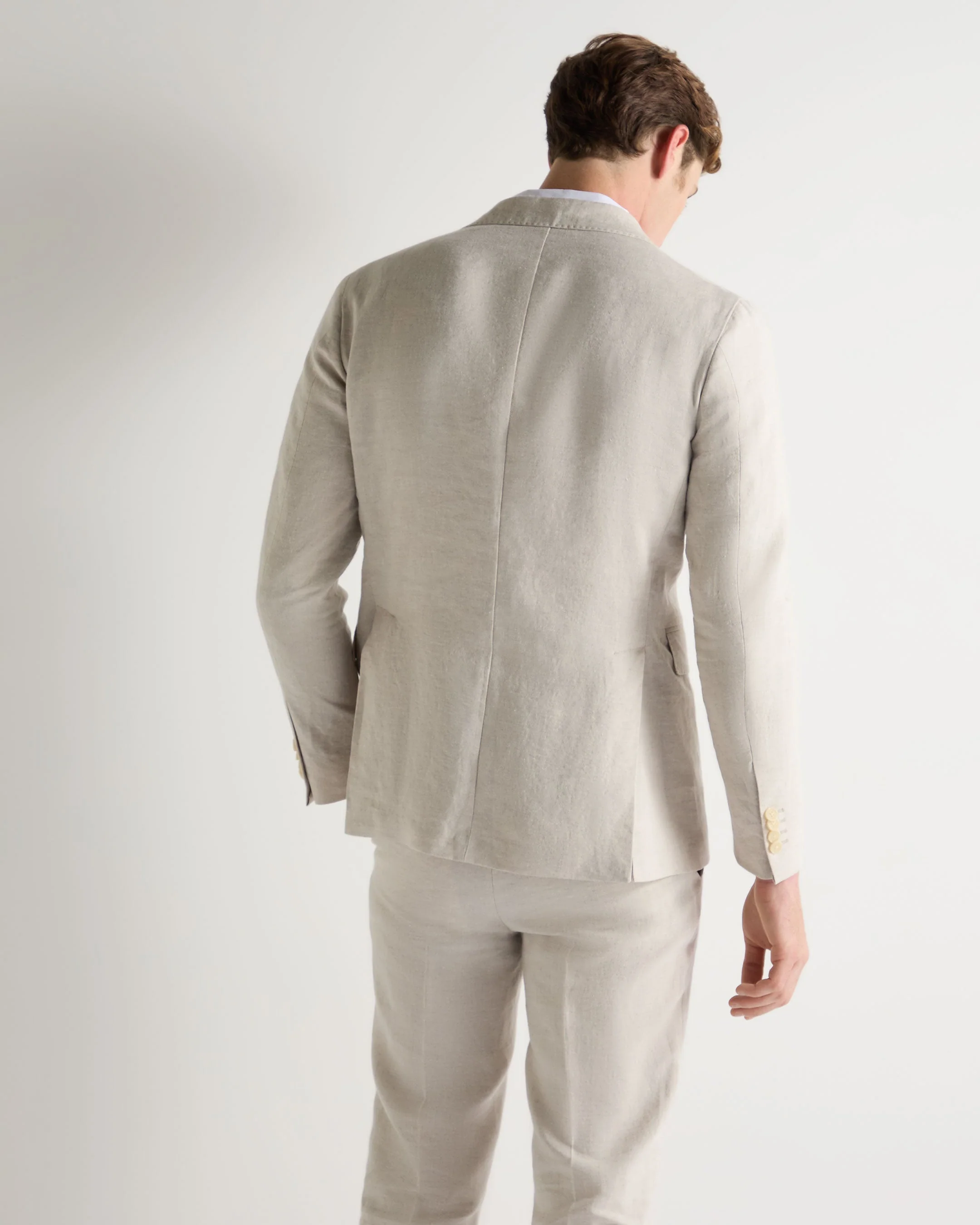 Men's Amalfi Linen Jacket Sand Brown - Image 4
