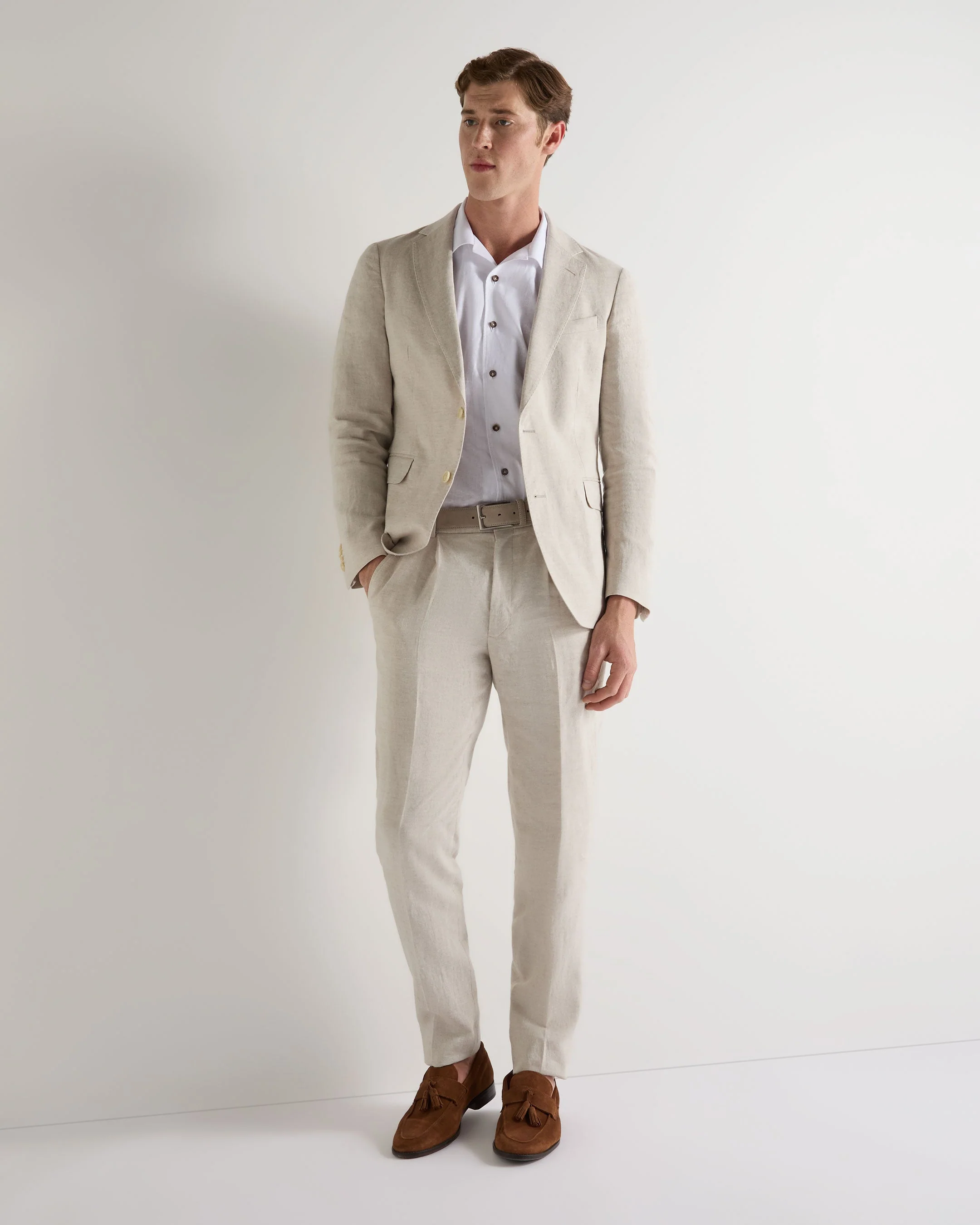 Men's Atrani Linen Pant Sand Brown - Image 3