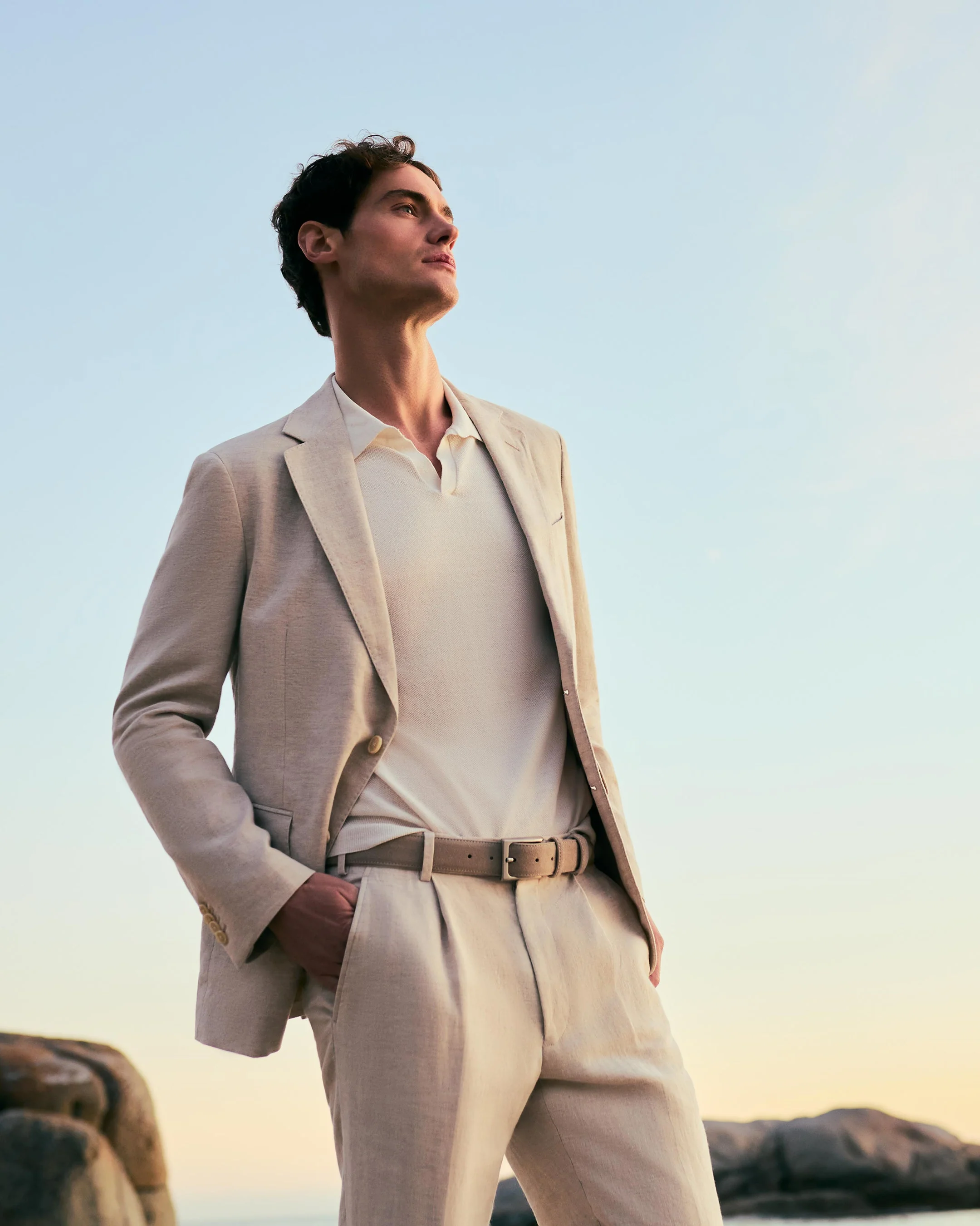 Men's Atrani Linen Pant Sand Brown - Image 8