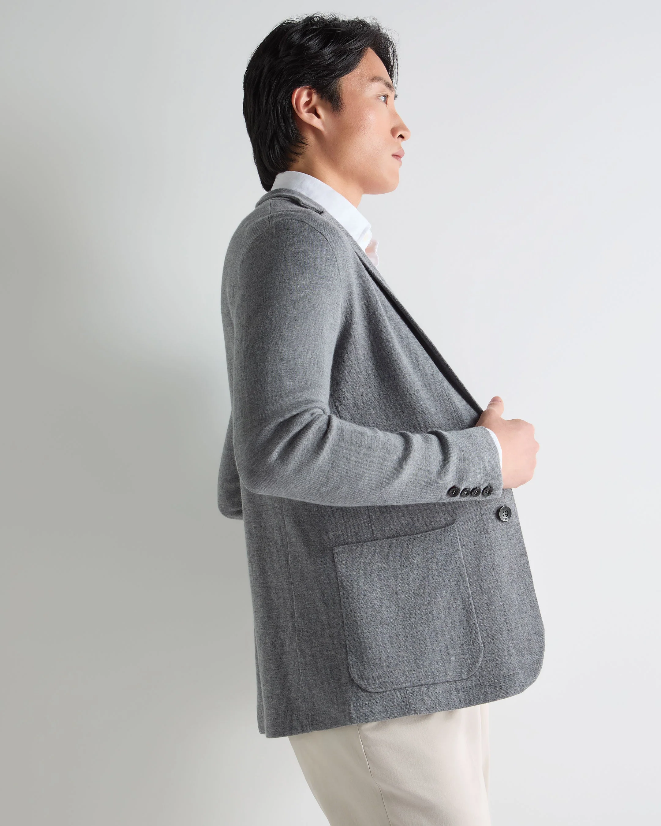 Men's Marlborough Fine Gauge Cashmere Jacket Graphite Grey - Image 6