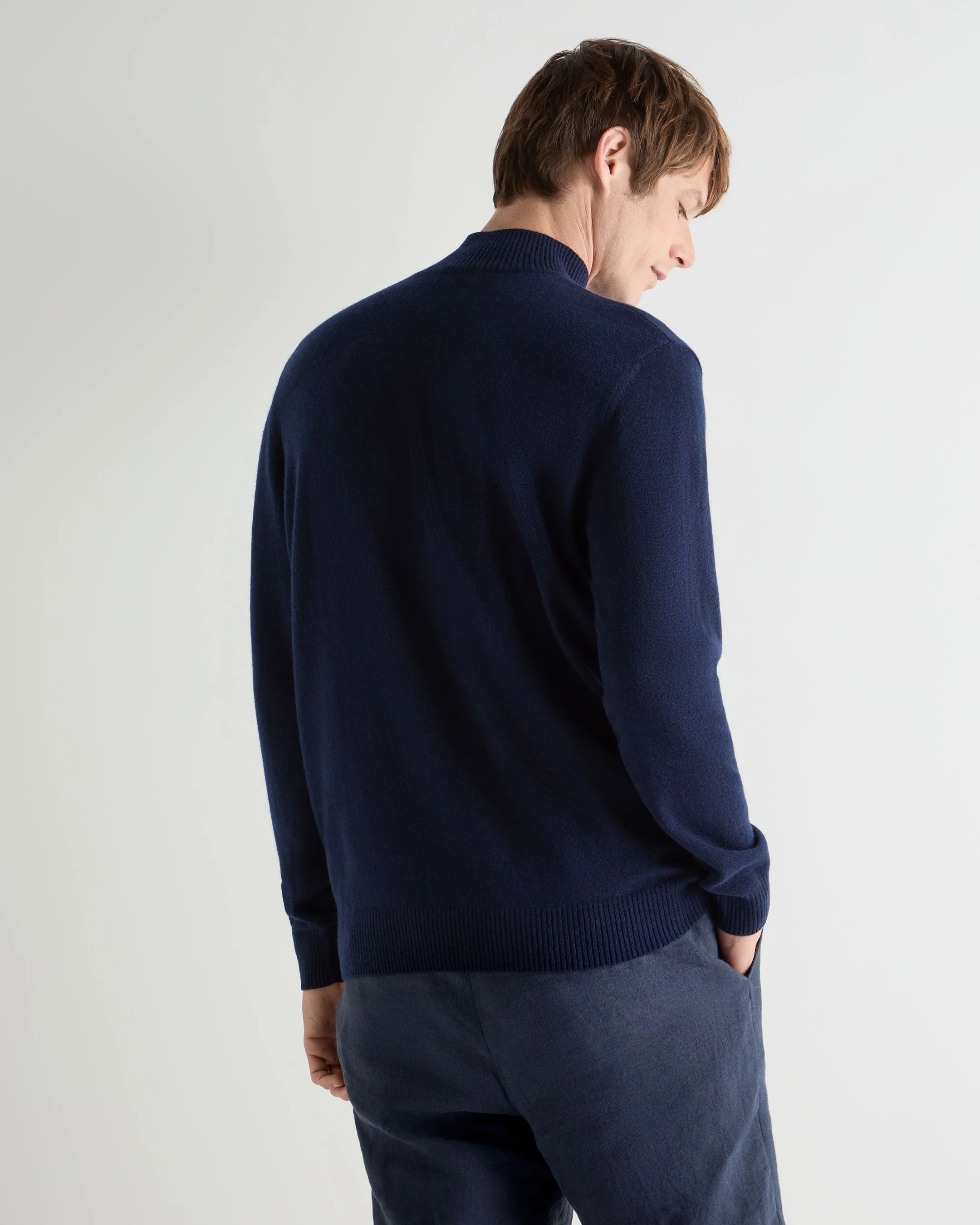 Men's Mayfair Turtle Neck Cashmere Sweater Deep French Blue - Image 4