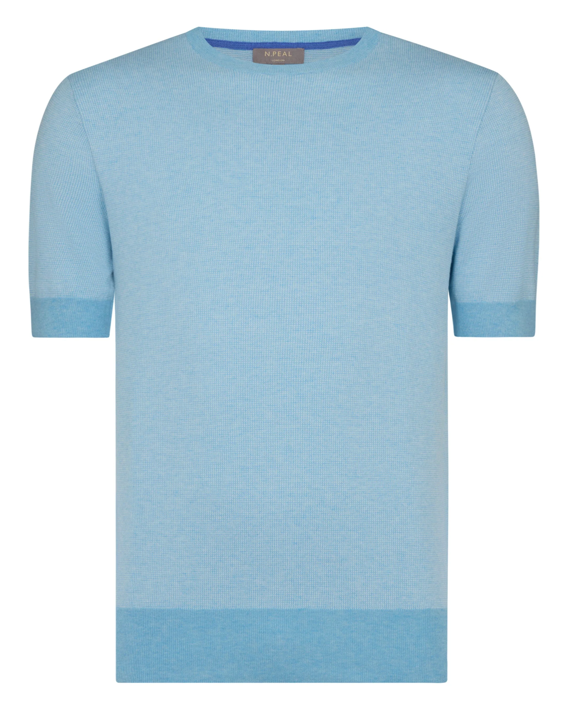 Men's Newquay Cotton Cashmere T-Shirt Cornflower Blue - Image 2