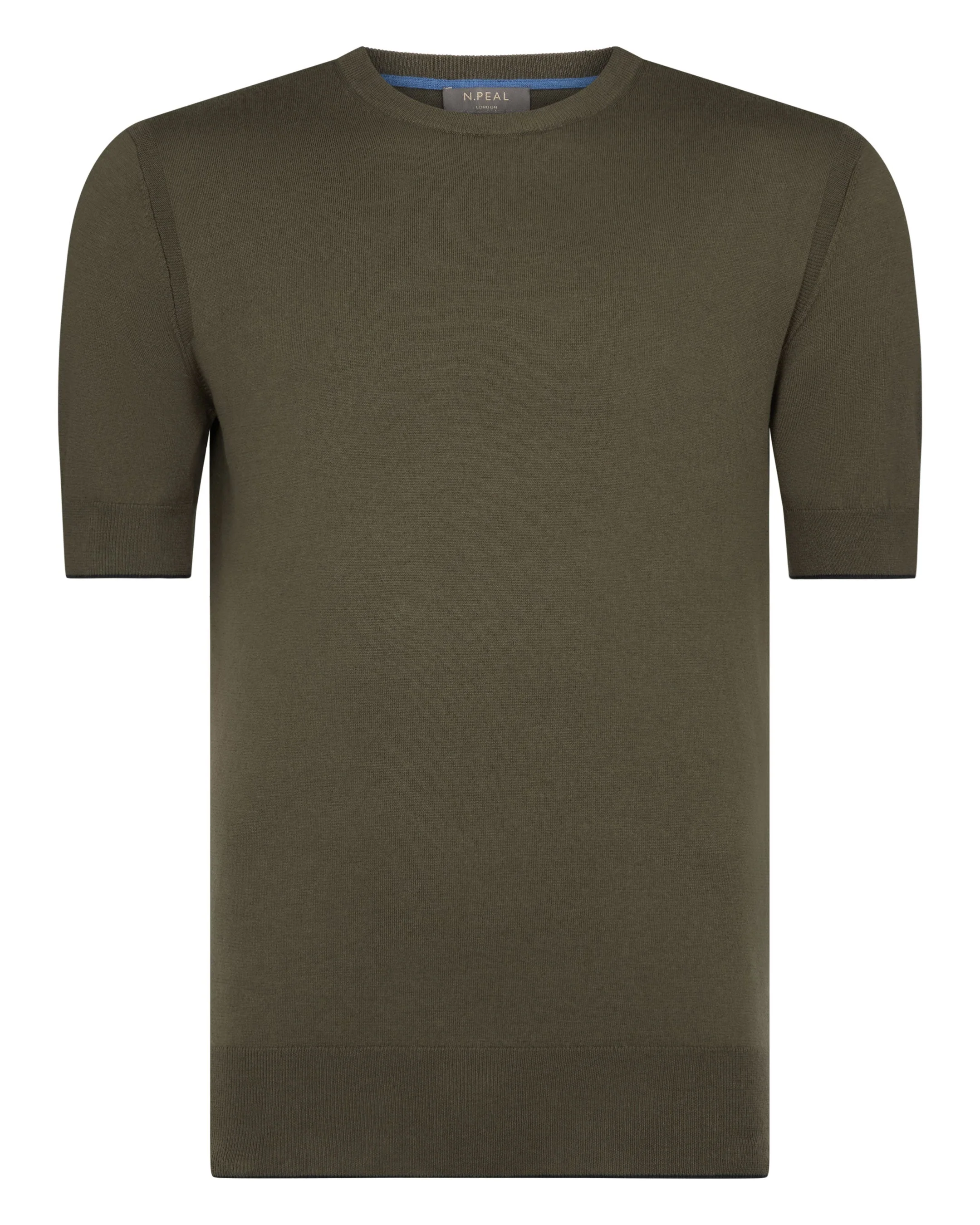 Men's Newquay Cotton Cashmere T-Shirt Khaki Green - Image 2