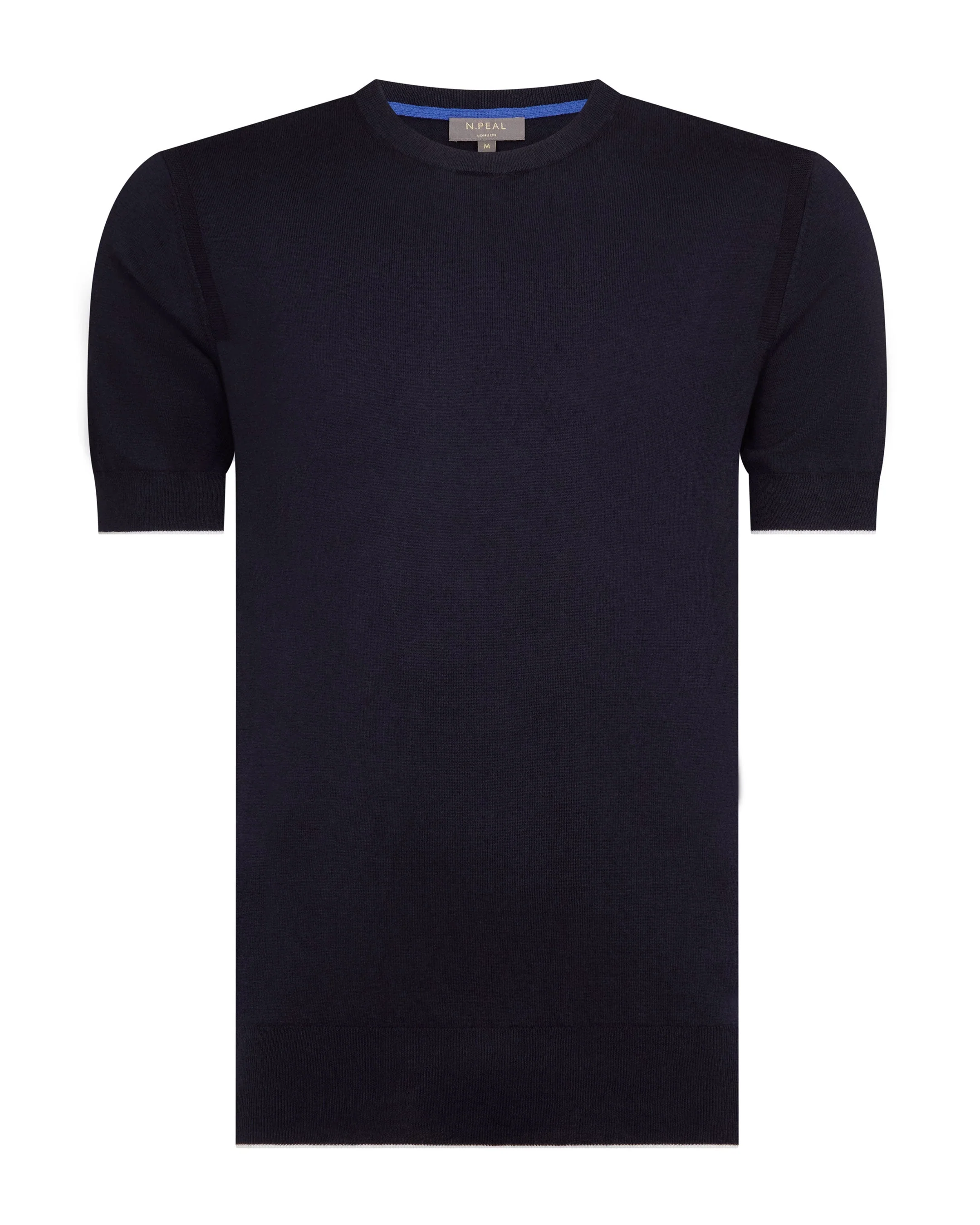 Men's Newquay Cotton Cashmere T-Shirt Navy Blue - Image 2