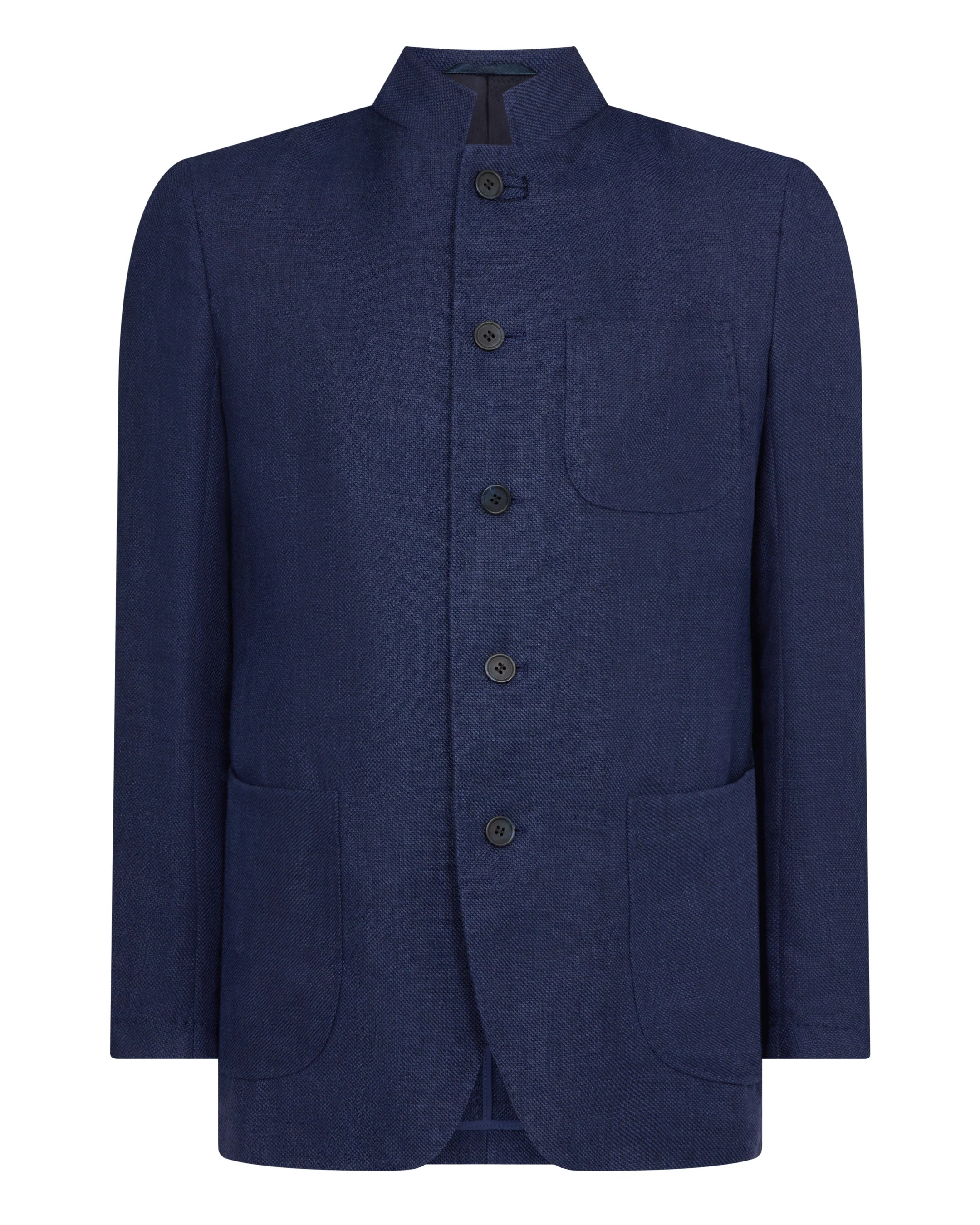 Men's Portofino Linen Blend Jacket Navy Blue - Image 2