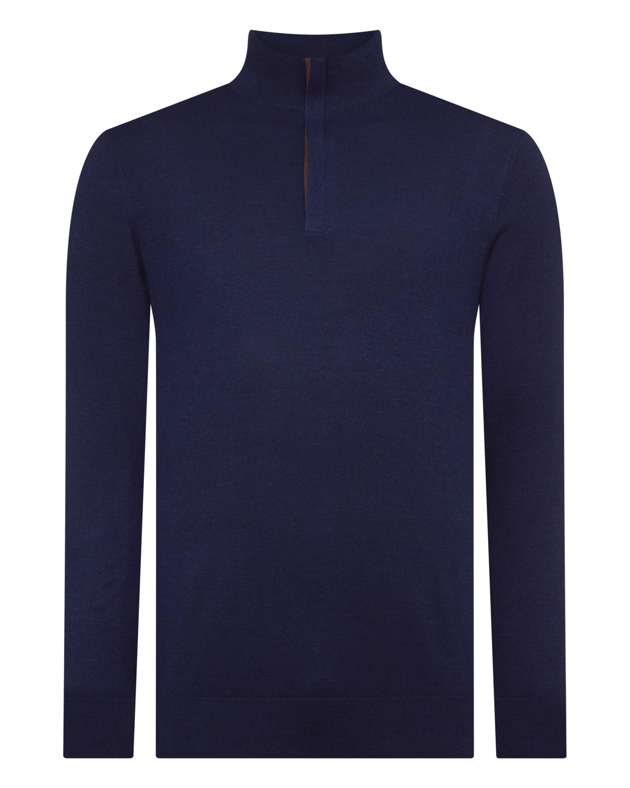 Men's Regent Fine Gauge Cashmere Half Zip Sweater Summer Navy Blue - Image 2