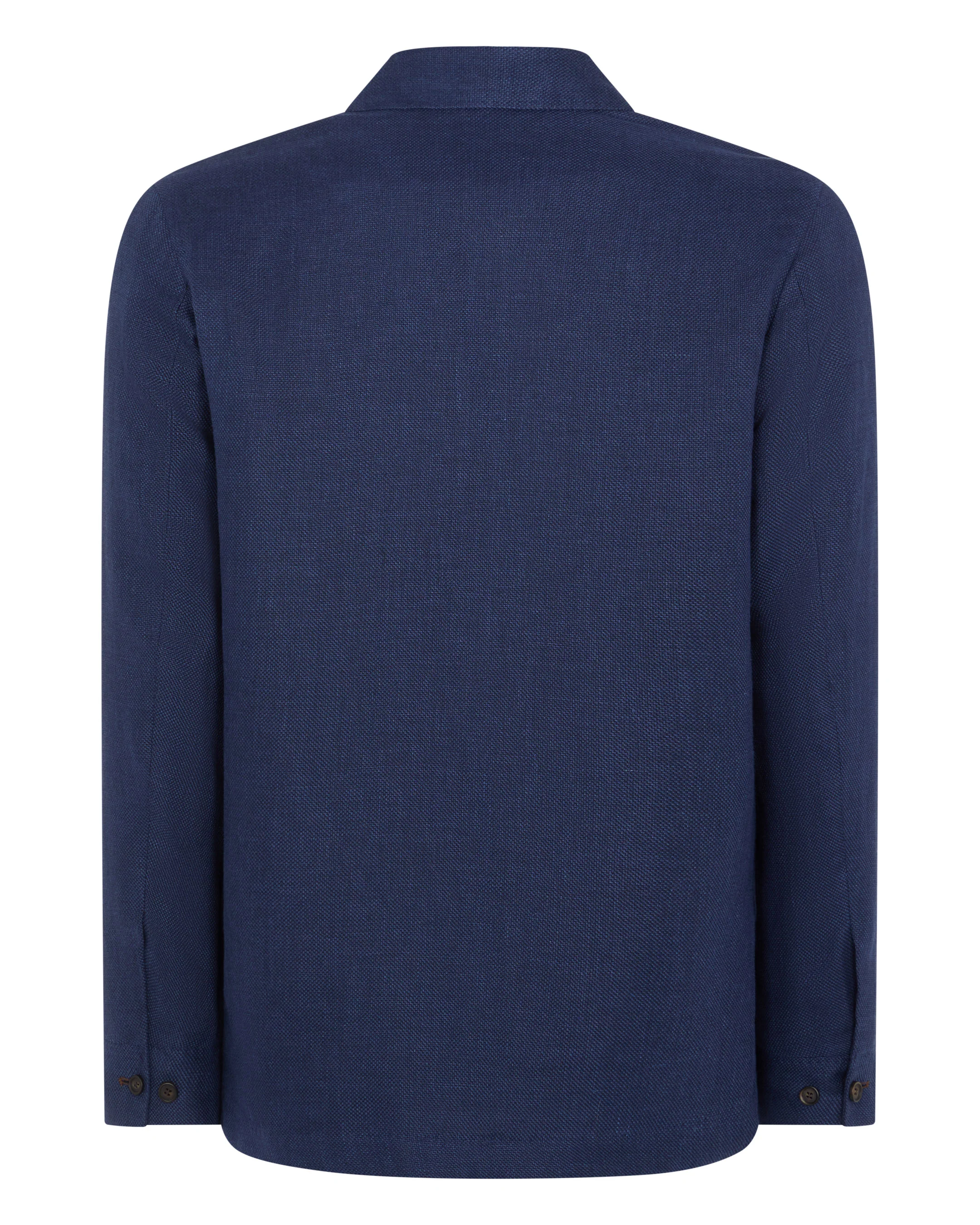 Men's Scala Linen Blend Overshirt Navy Blue - Image 2