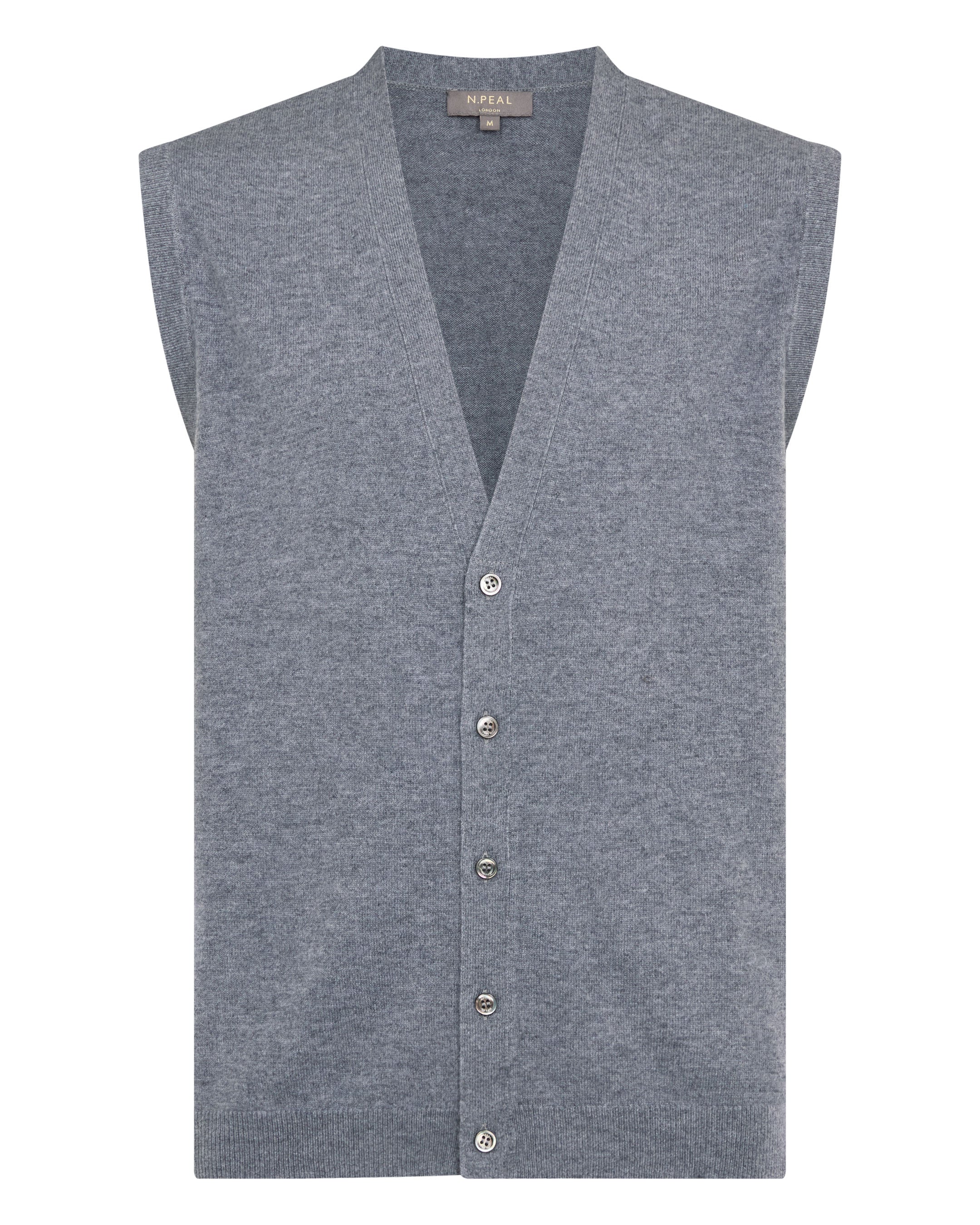Men's Sleeveless Cashmere Tank Top Ash Grey - Image 2