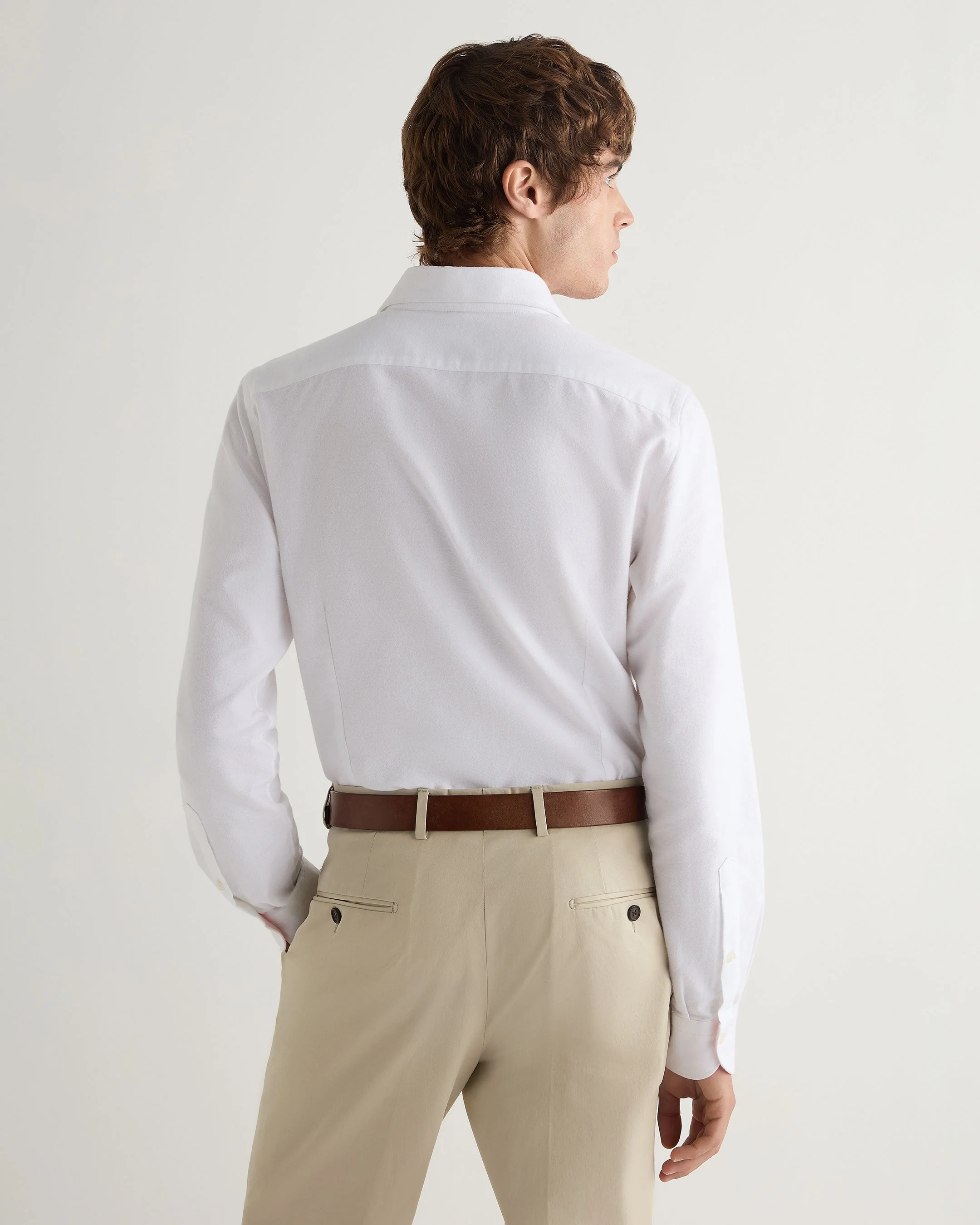 Men's Cannes Soft Cotton Flannel Shirt White - Image 4