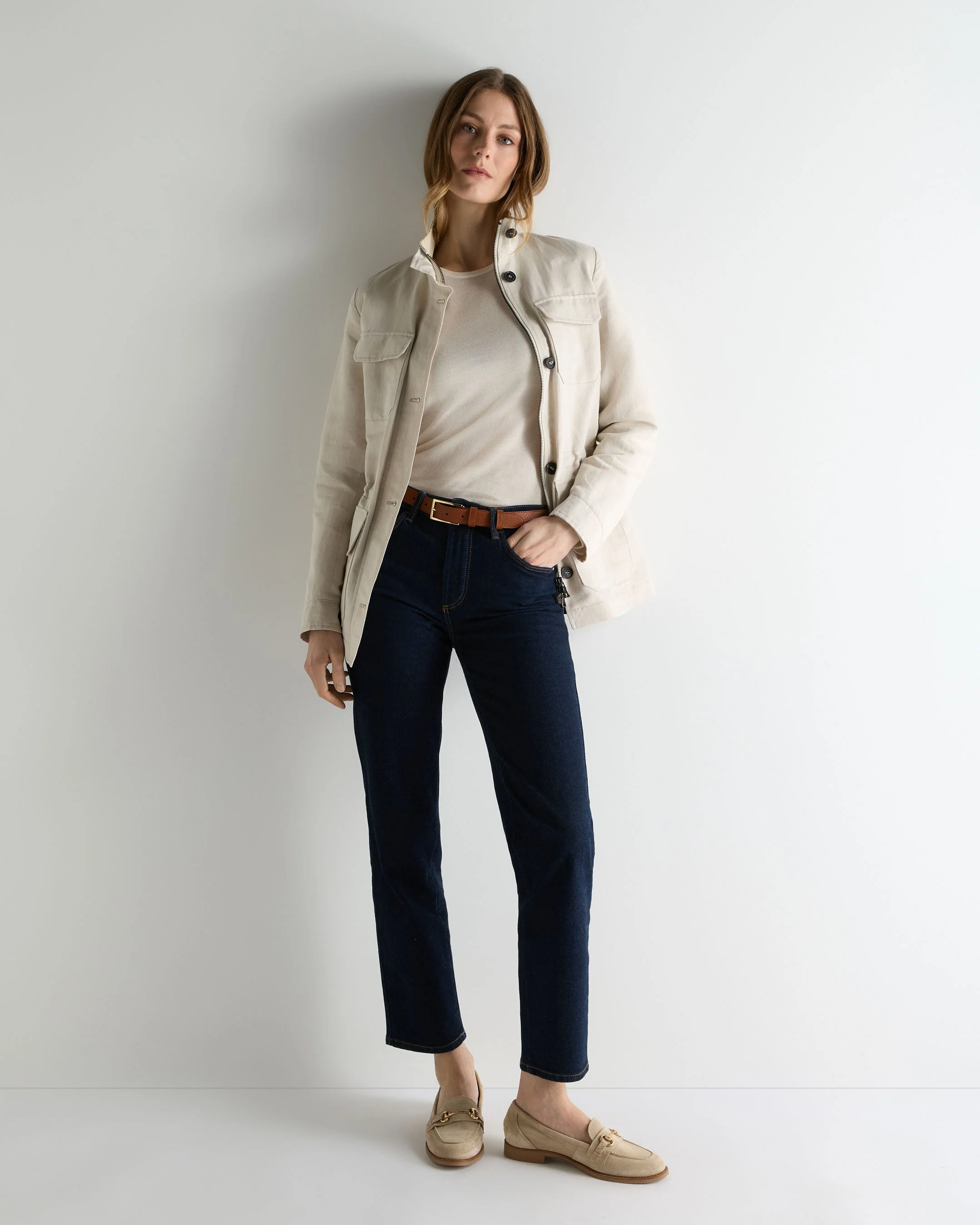 Women's Eden Superfine Cashmere Round Neck Top New Ivory White - Image 3
