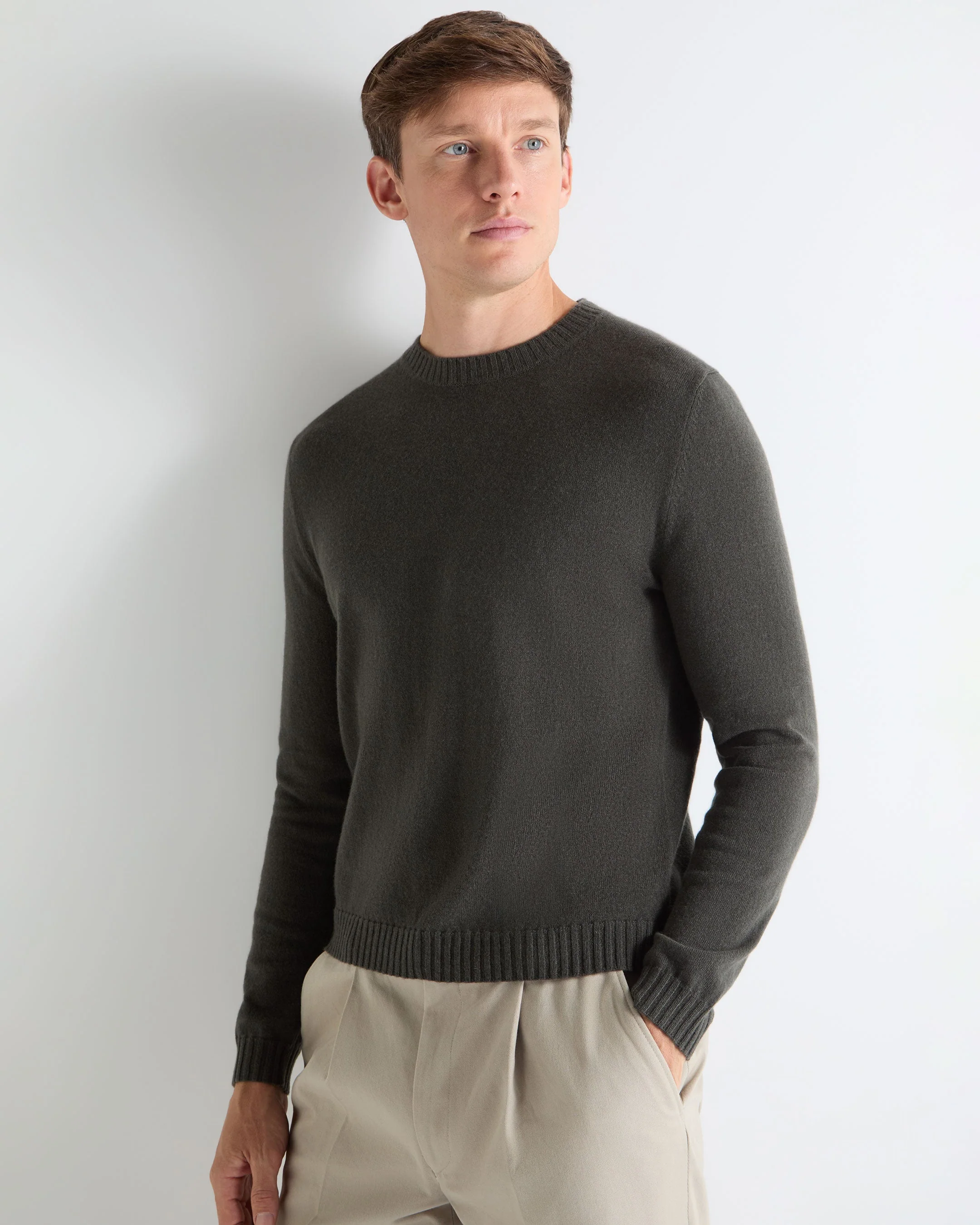 TUCCI ROUND NECK SWEATER Arabica Khaki Green - Image 3