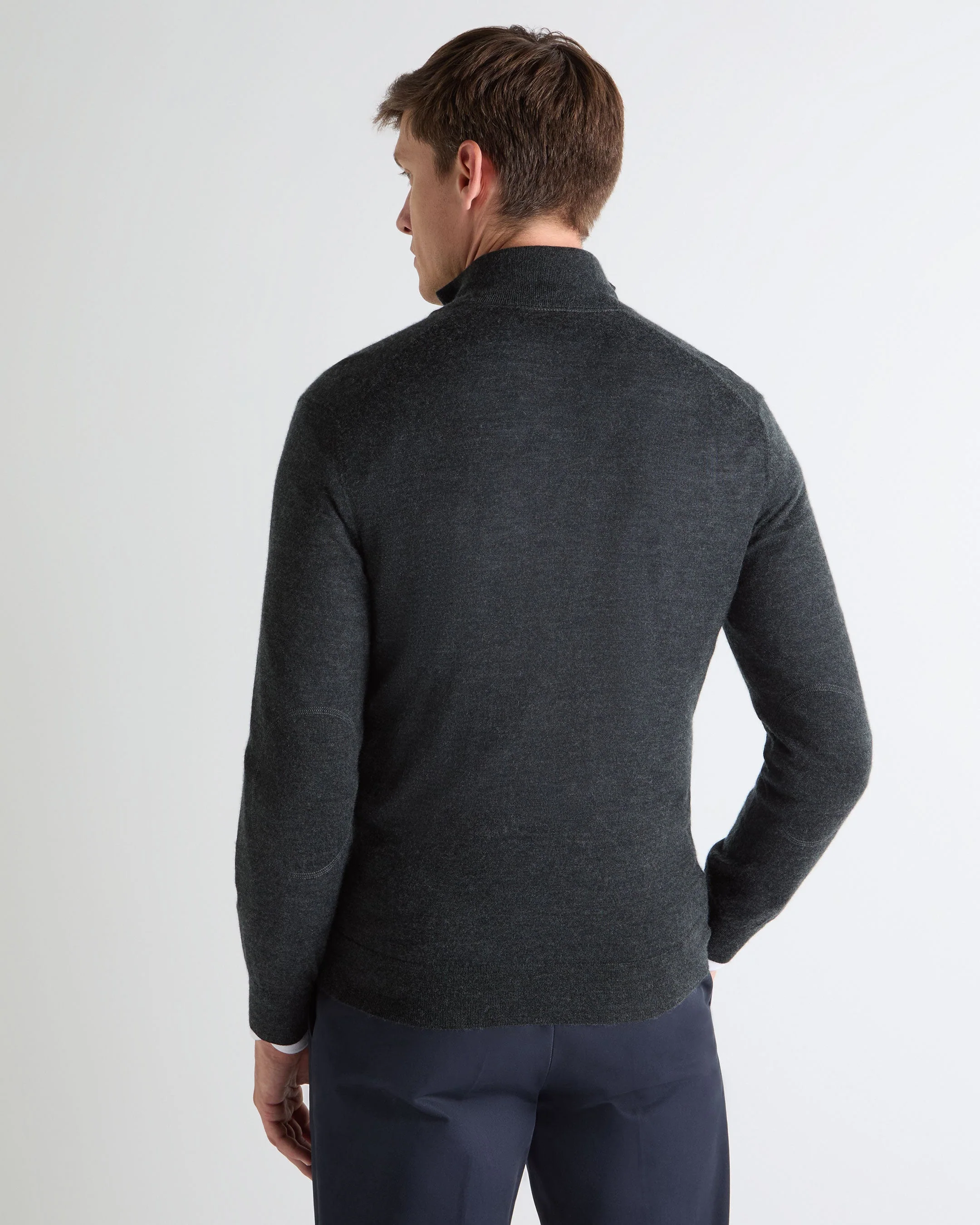 TUCCI SUPERFINE FULL ZIP Dark Charcoal Grey - Image 4