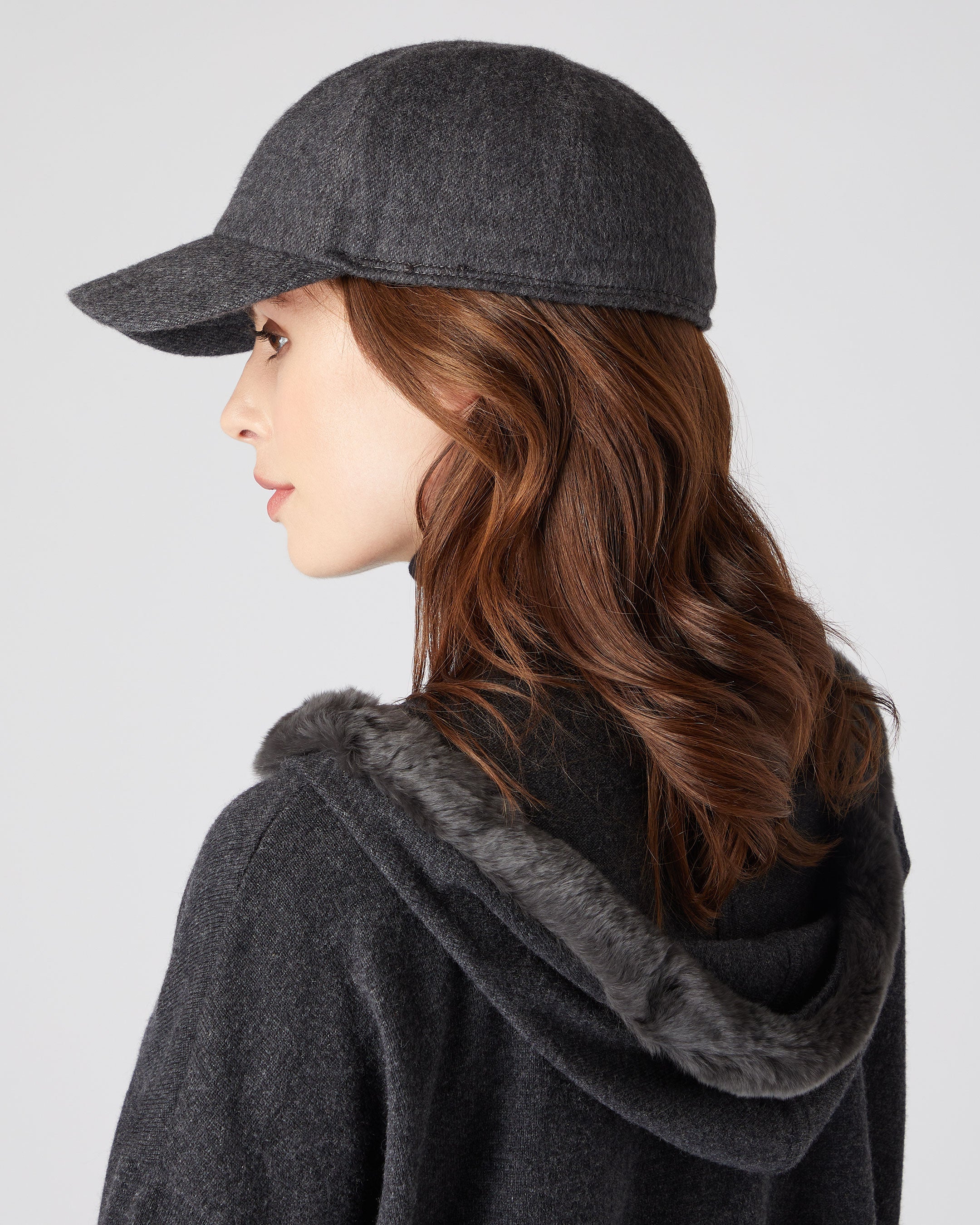 Unisex Cashmere Cap Dark Grey - Image 6