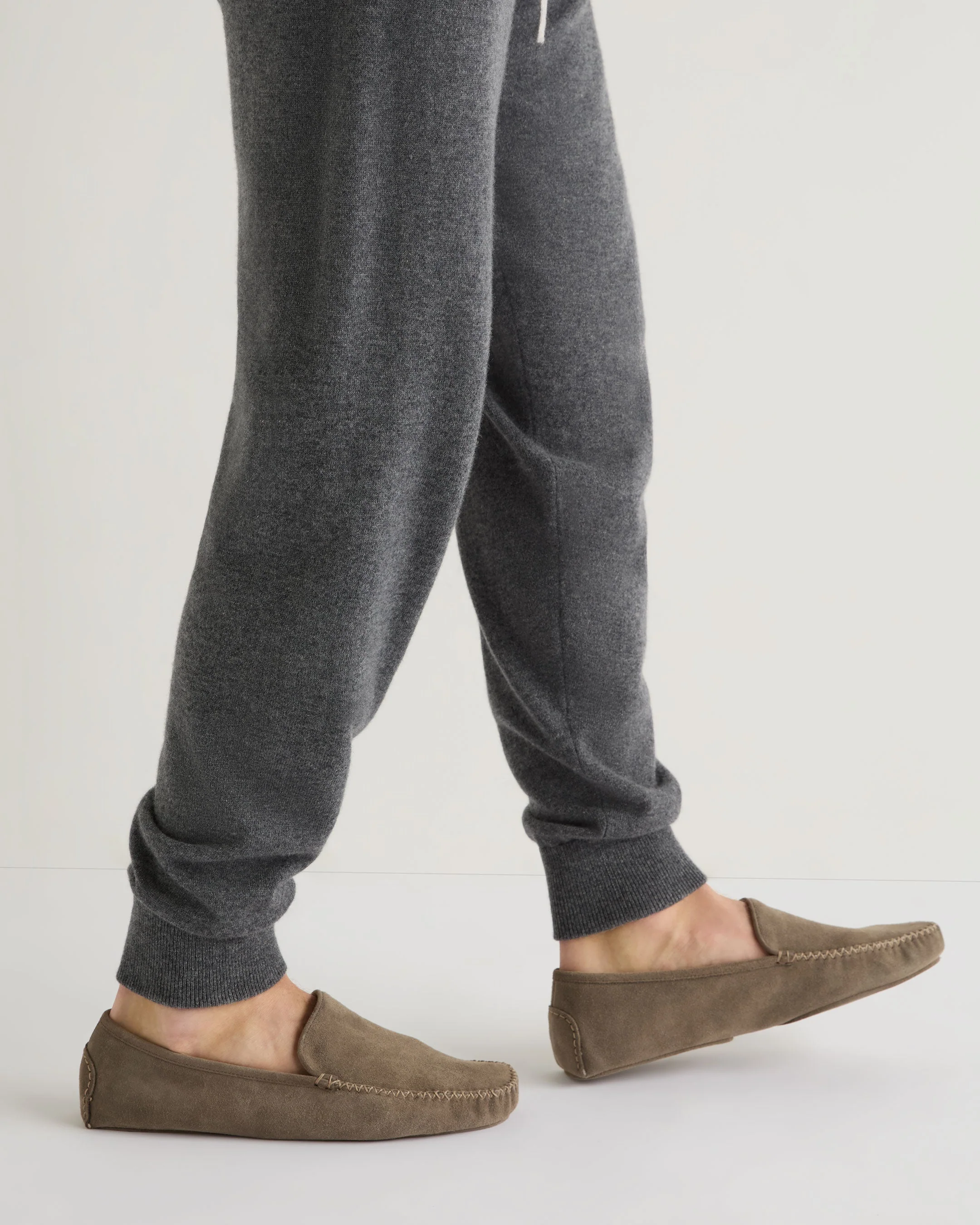 Unisex Suede Moccasin Taupe Brown - Image 3